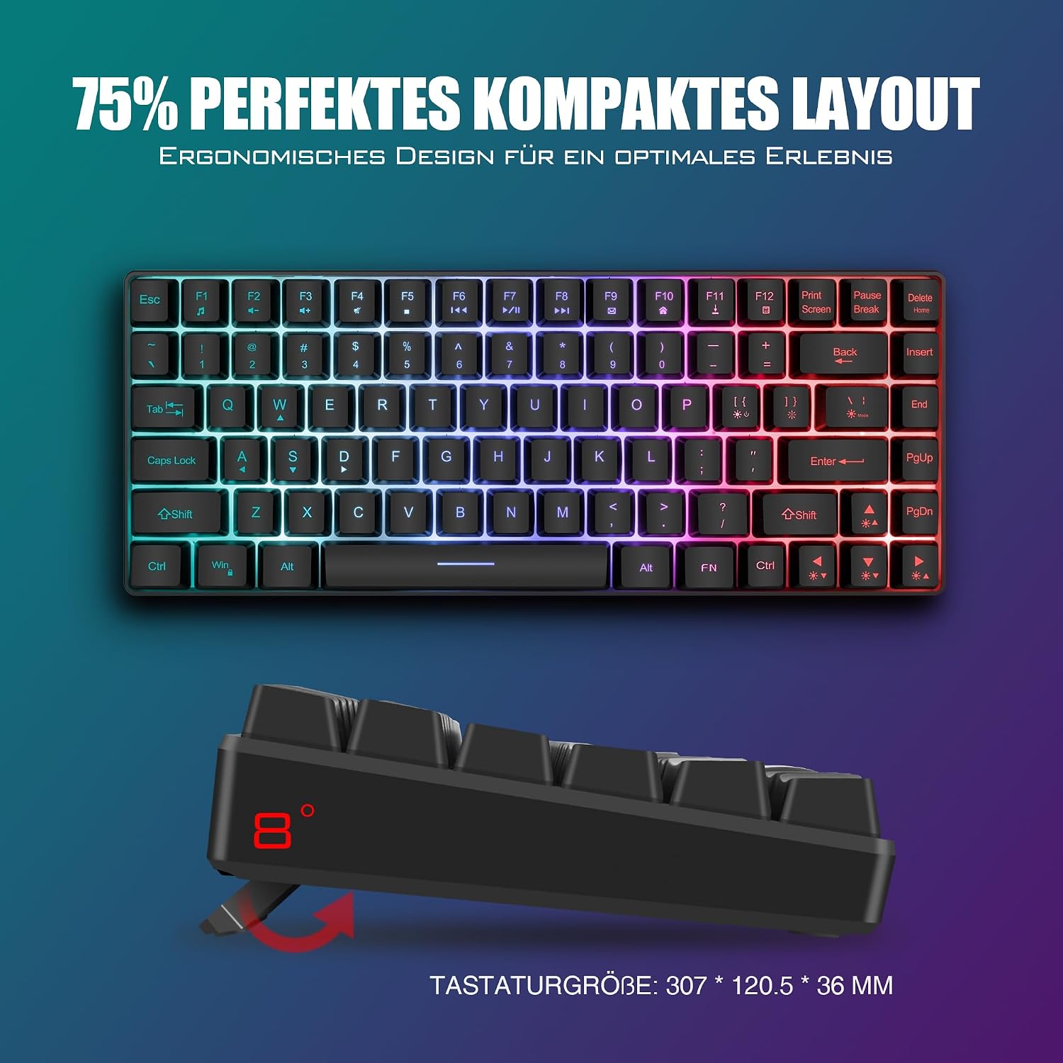 Thumbnail 5 de RedThunder 75% Gaming Tastatur- und Maus-Set, 7200 DPI