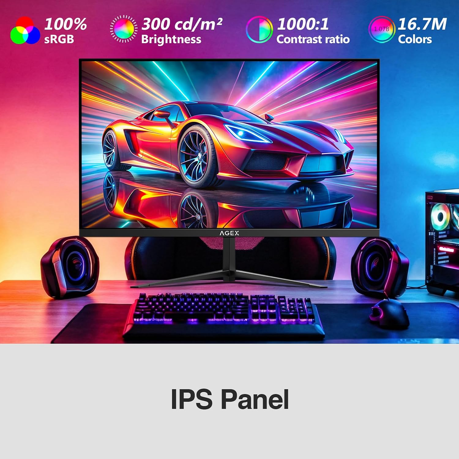 Detalle de X AGEX 24 Inch 240Hz Gaming Monitor – IPS, 1ms MPRT, Full HD