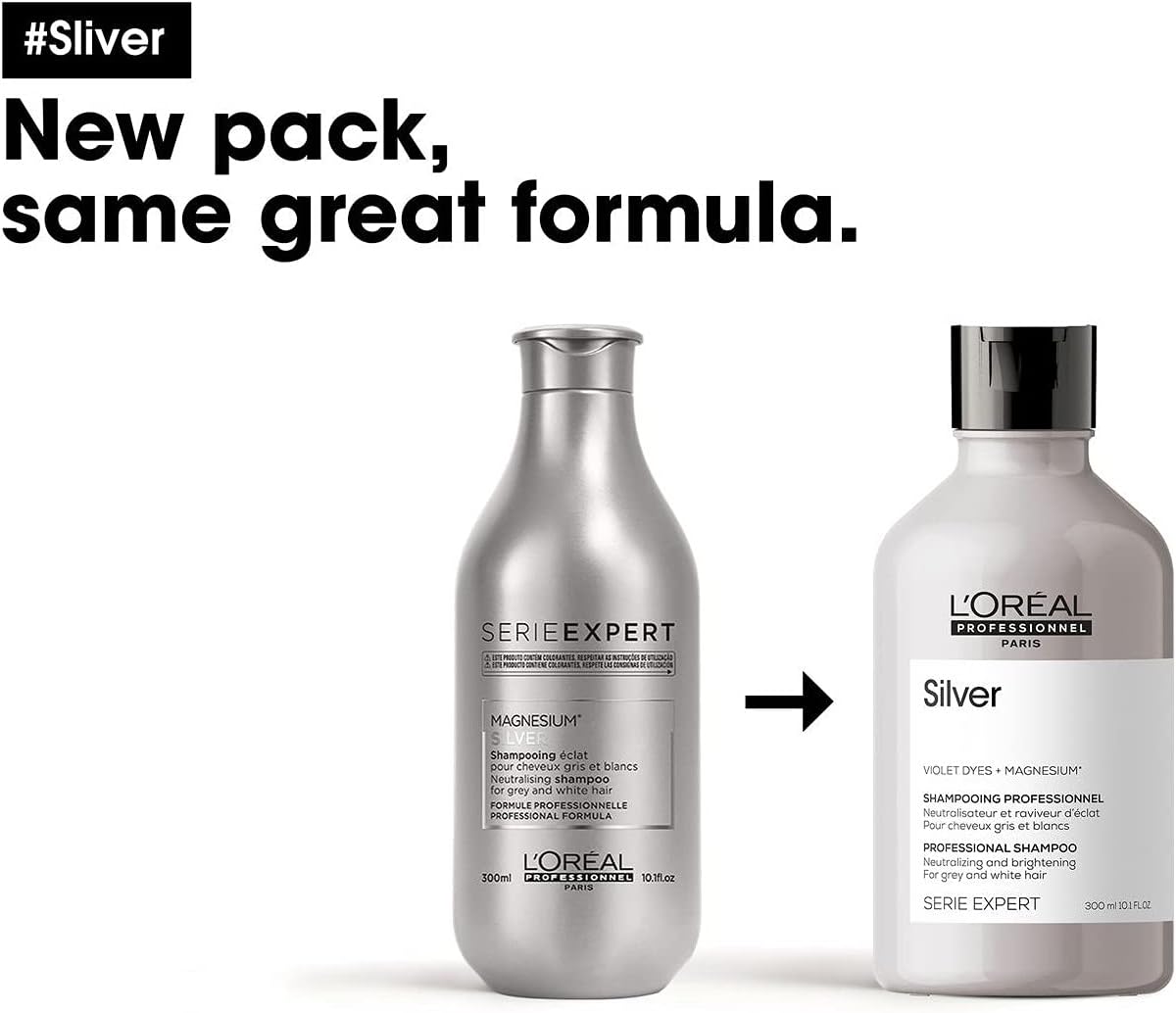 Detalle de L’Oréal Professionnel Serie Expert Silver toning shampoo for grey, white & light blonde hair