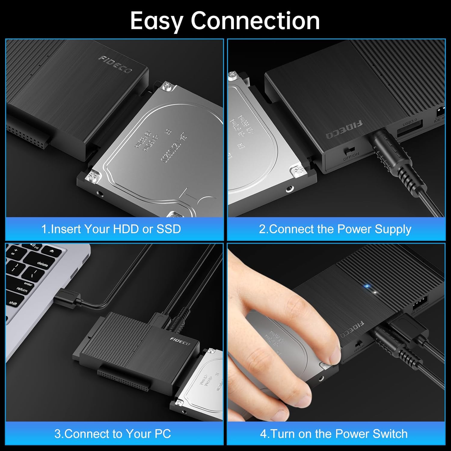 Thumbnail 5 de FIDECO IDE und SATA Adapter 24 TB Festplattenadapter 💽