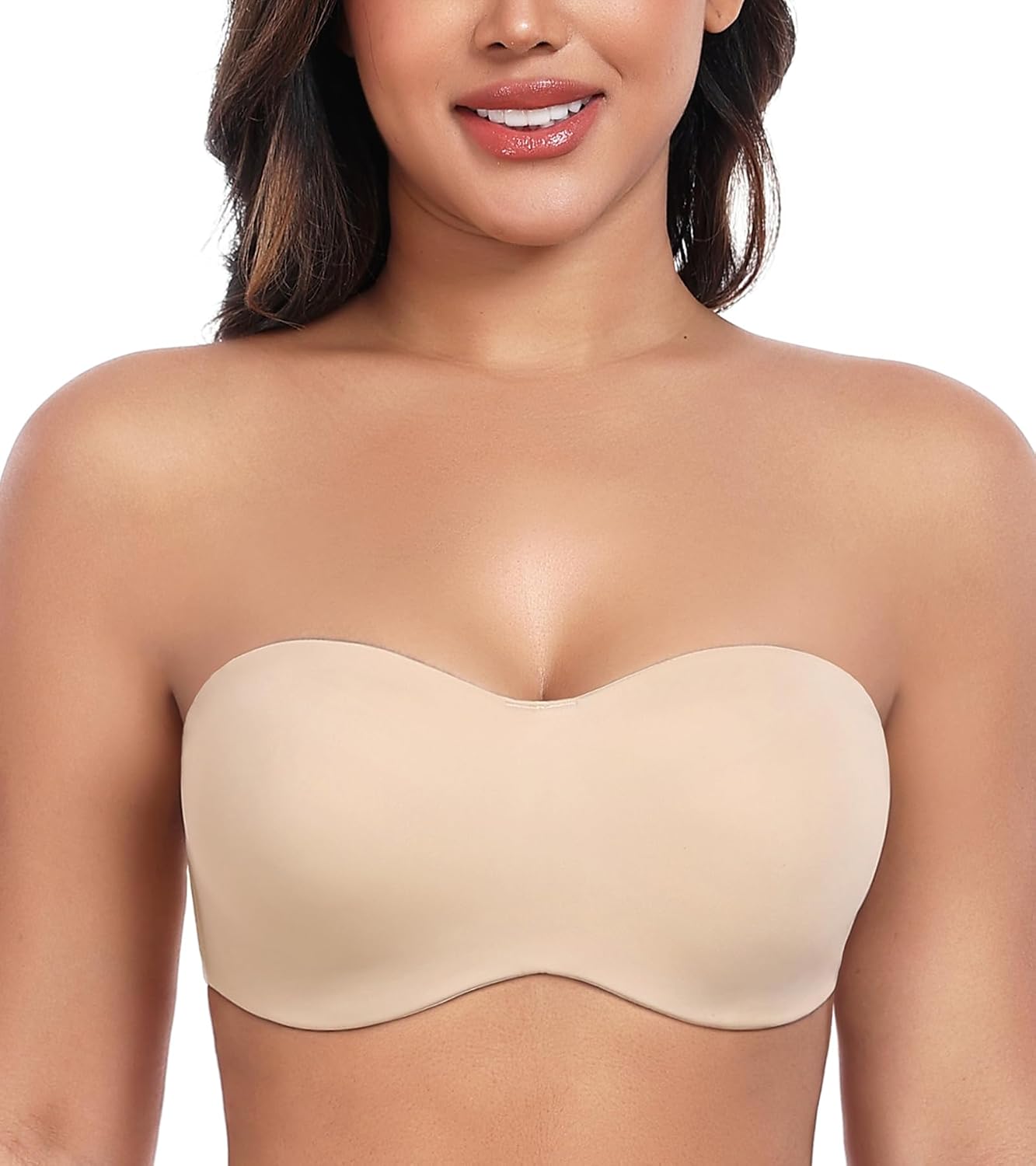 Detalle de DotVol Damen BH Große Größen Bügel Ungepolstert Bandeau Multiway – strapless und mit abnehmbaren Trägern