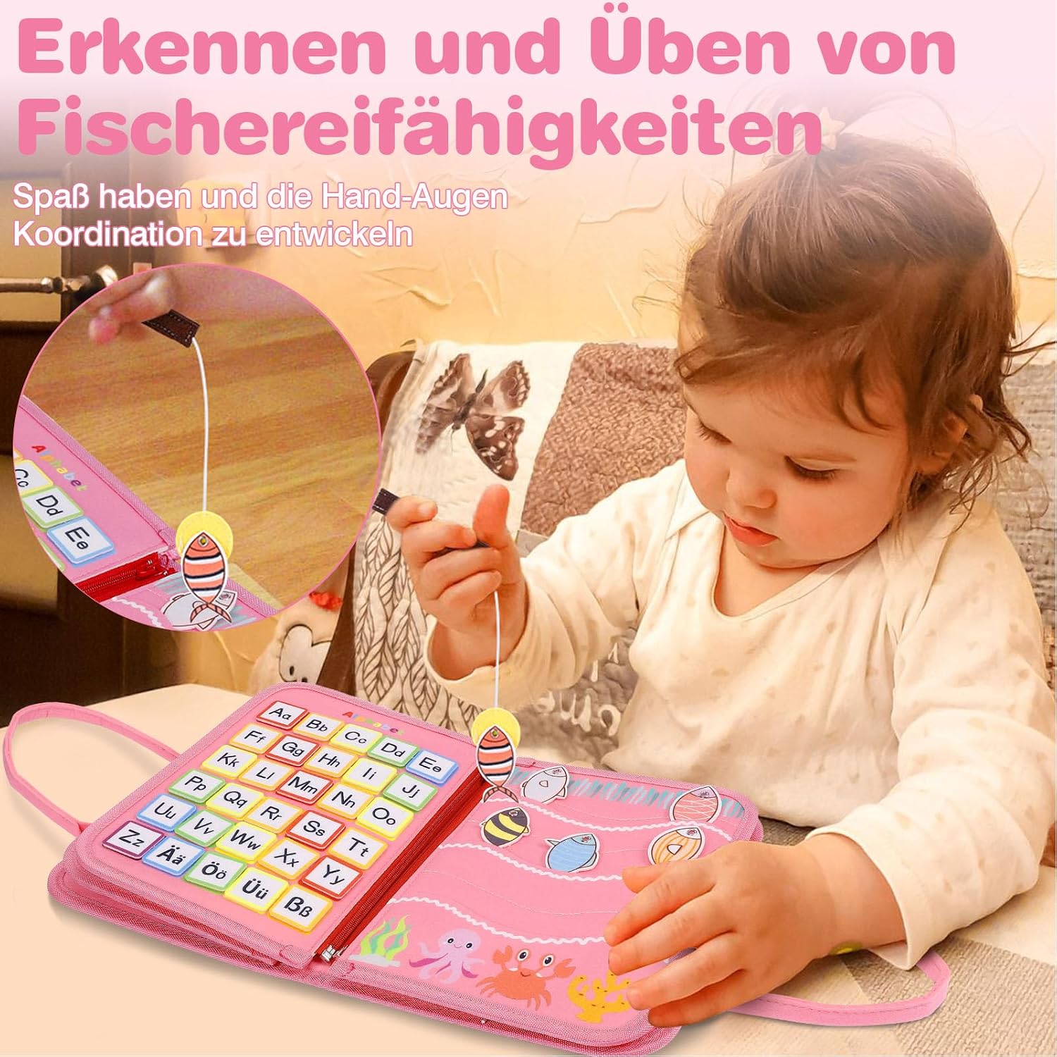 Thumbnail 3 de JHkim Busy Board Rosa Montessori Lernspielzeug