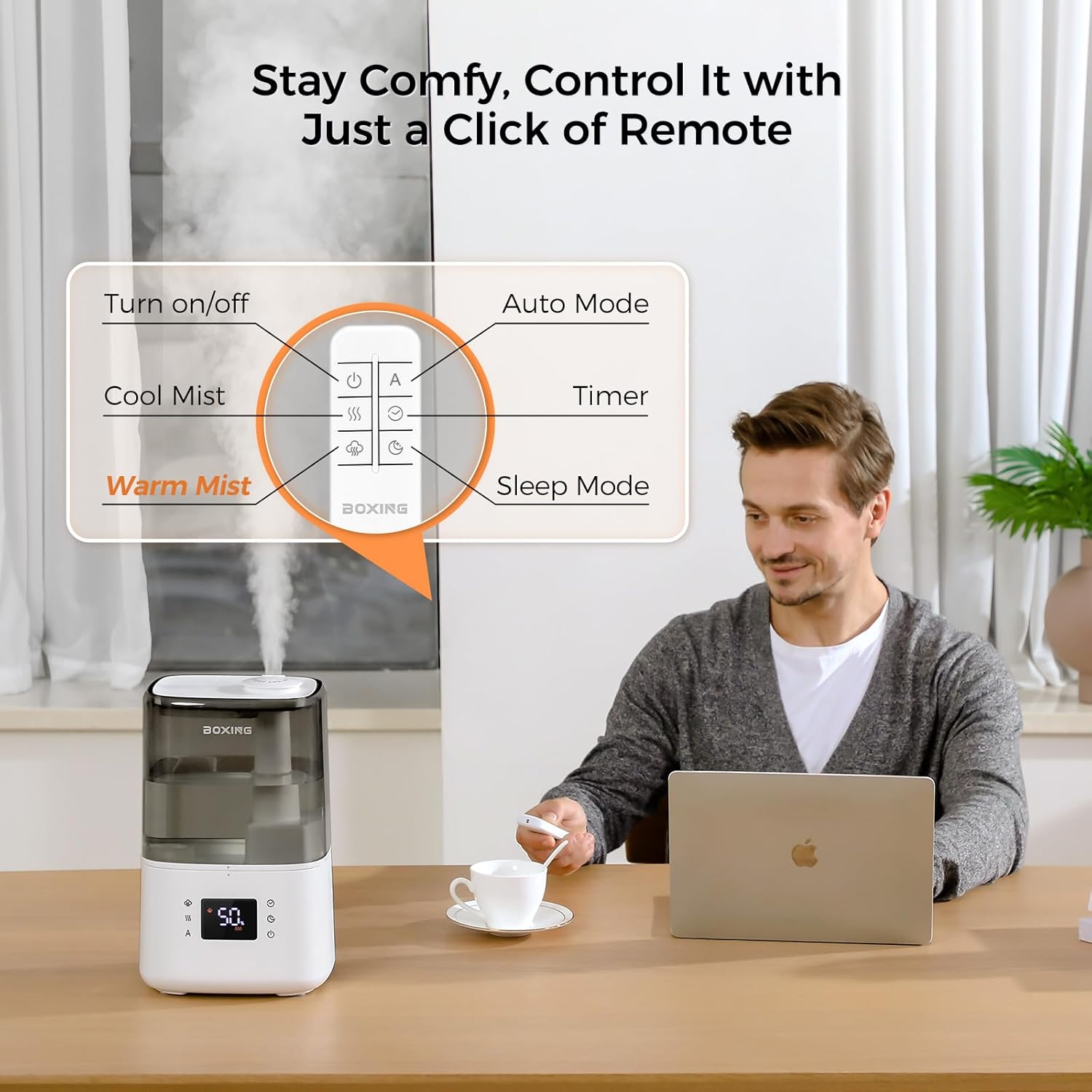 Thumbnail 3 de BOXING Humidifier Warm Cool Mist 4.5L 🏠