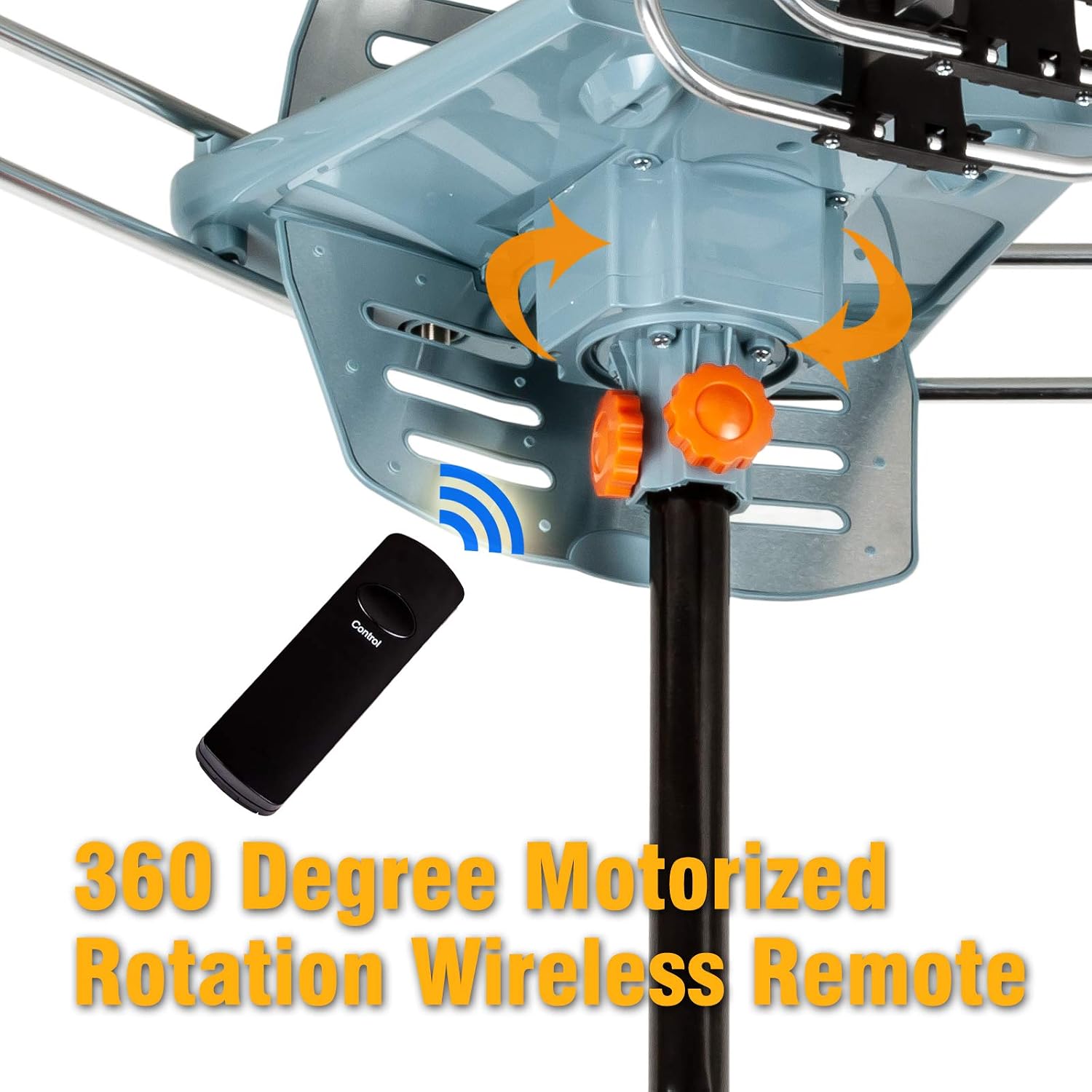 Detalle de Five Star Amplified Outdoor HDTV Antenna with Remote, 150-Mile Range for 5 TVs