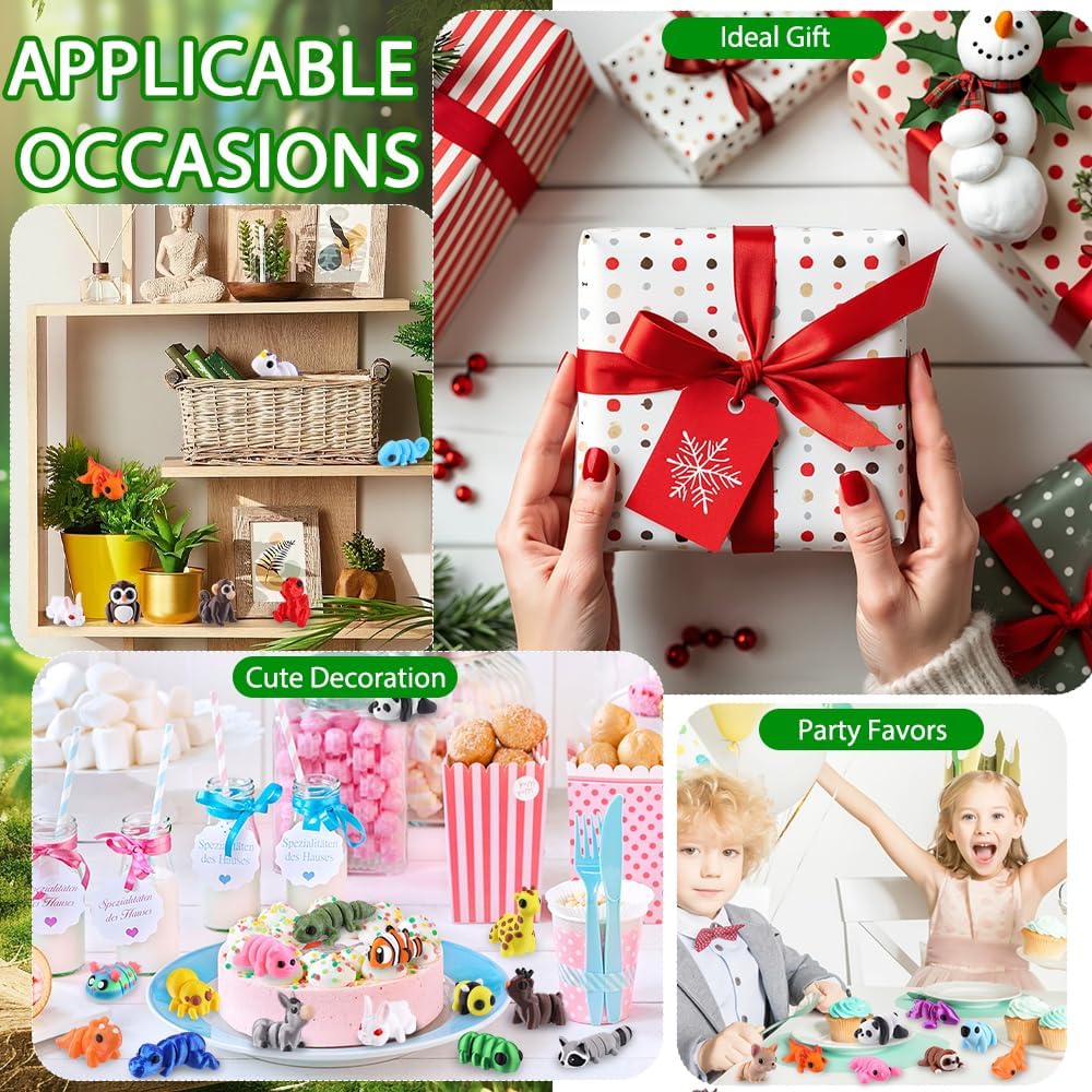 Thumbnail 6 de Celltestria 50Pcs Mini 3D Printed Animals – Flexible, Colorful Kids' Tiny Figurines