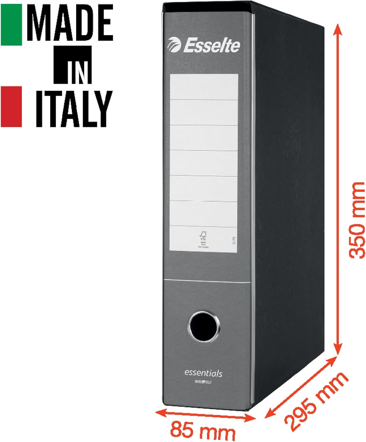 Thumbnail 5 de Esselte ESSENTIALS G75 Registratore con Custodia – formato Protocollo, lomo 8 cm, arancione (6 pezzi)