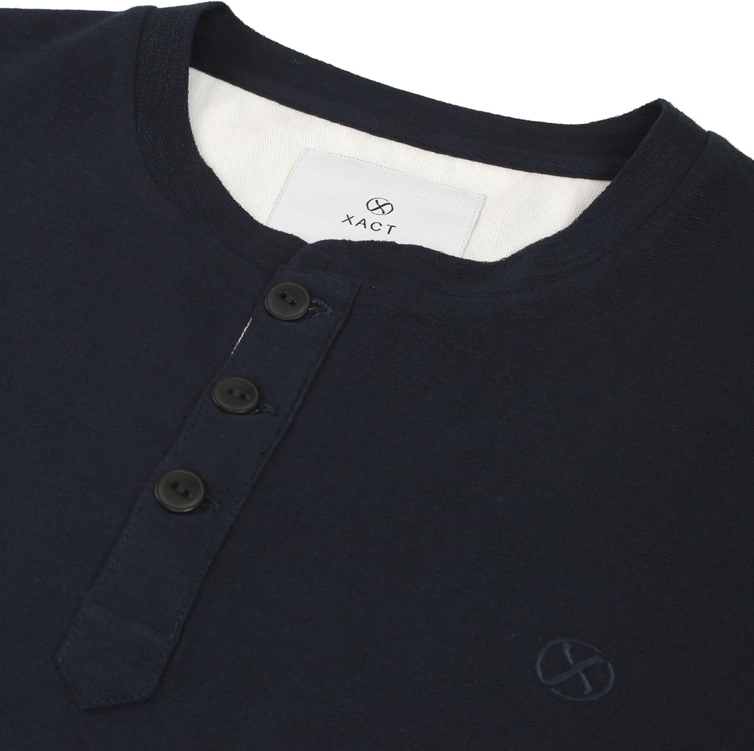 Thumbnail 3 de Xact Men’s Slim Fit Collarless Grandad Henley Long Sleeve T-Shirt (100% Cotton, 200 GSM)