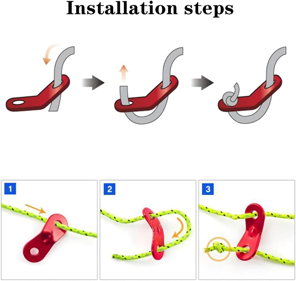 Thumbnail 4 de Duoduole 30 PCS Aluminum Alloy Rope Tensioners for Camping and Outdoor Use