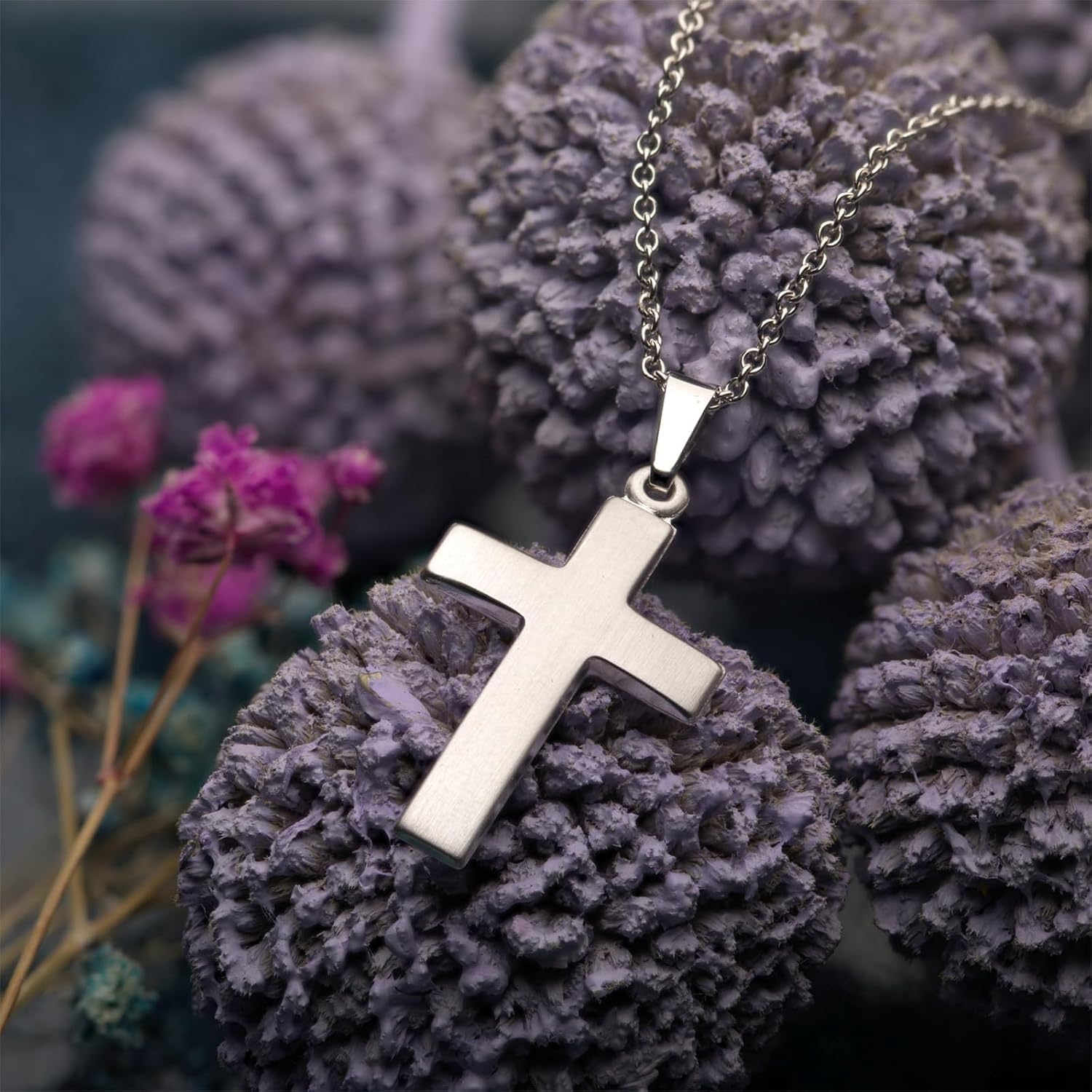 Thumbnail 6 de Pendentif Croix en Or 585 Blanc – EDELIND, 14 carats, 0,92 g, hauteur 18 ou 21 mm, livré avec boîte cadeau