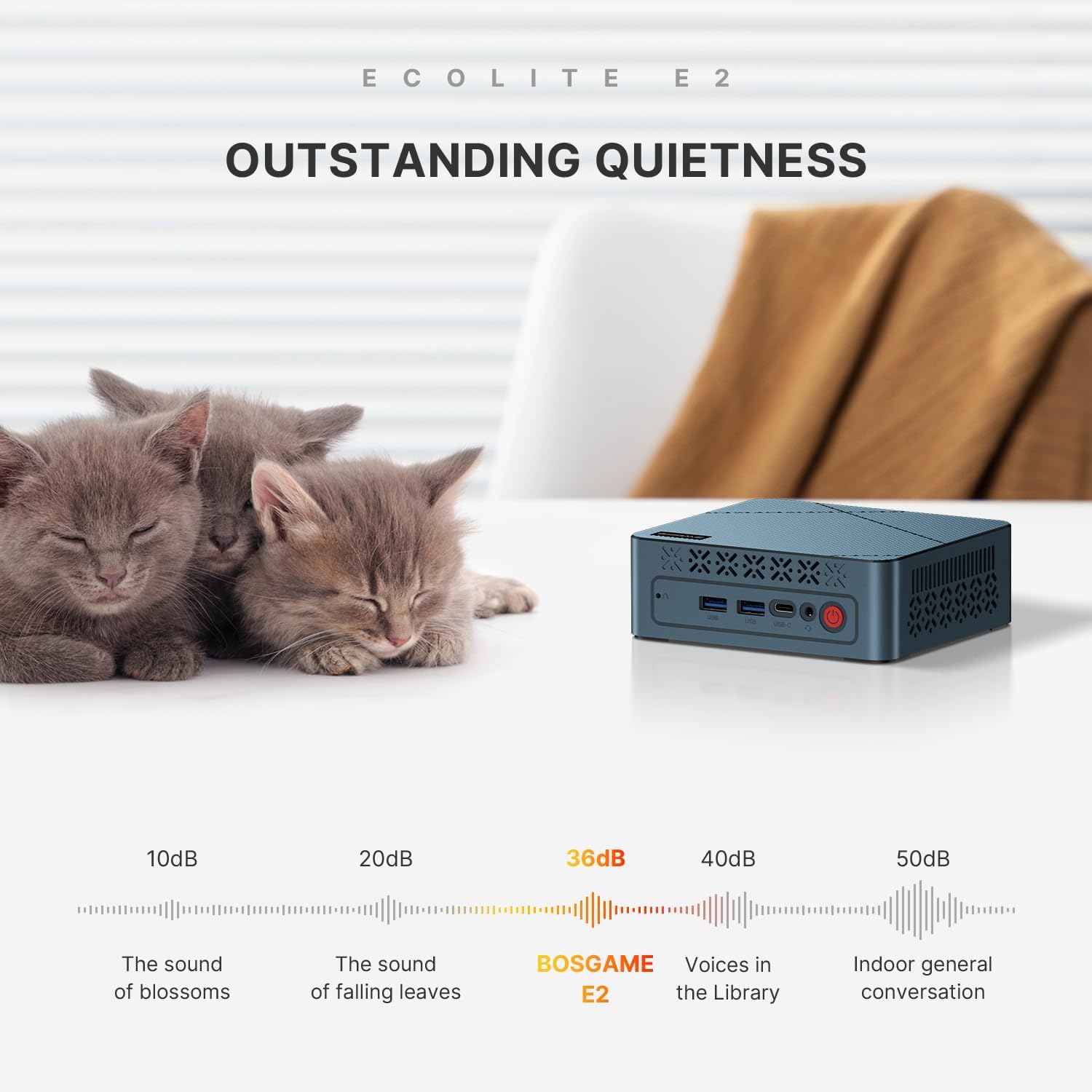 Thumbnail 6 de BOSGAME E2 Mini PC (Ryzen 5 3550H, 16GB RAM, 512GB NVMe) for Triple-Display Work and Home Use