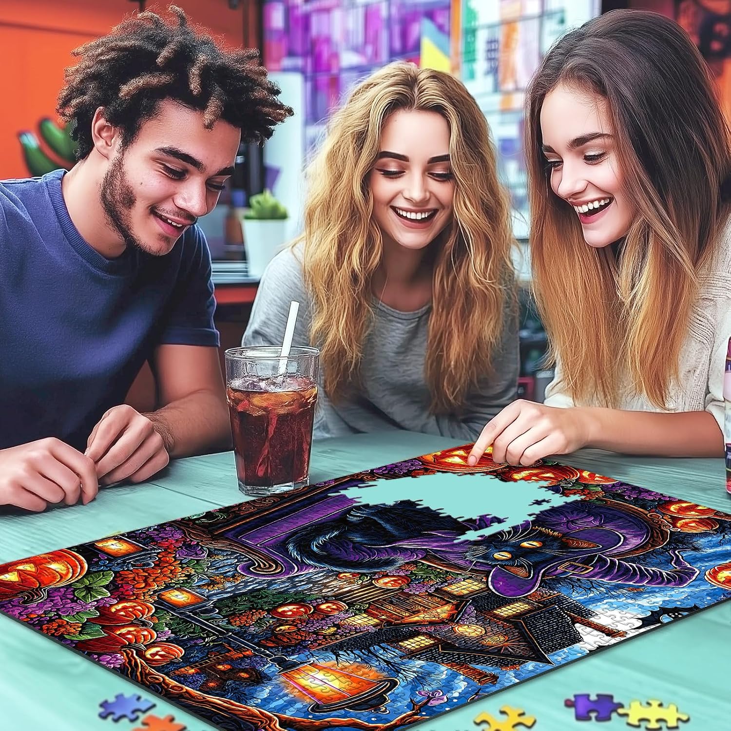 Thumbnail 6 de Halloween Cat Jigsaw Puzzle 1,000 Pieces