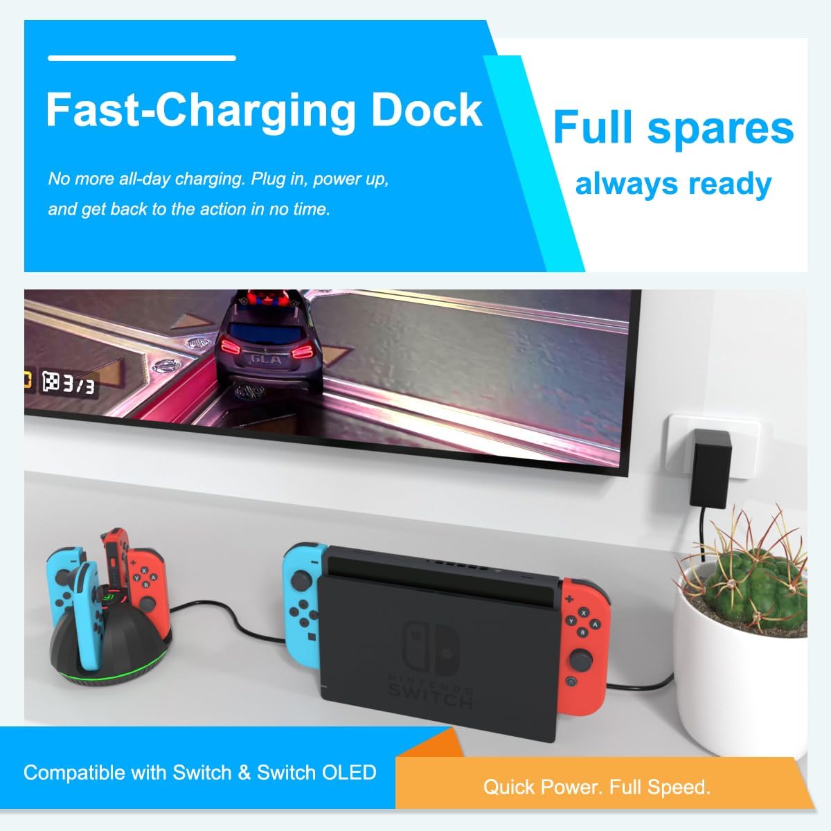 Detalle 2 de Nintendo Switch Charging Dock 4-in-1 Joy-Con Charger