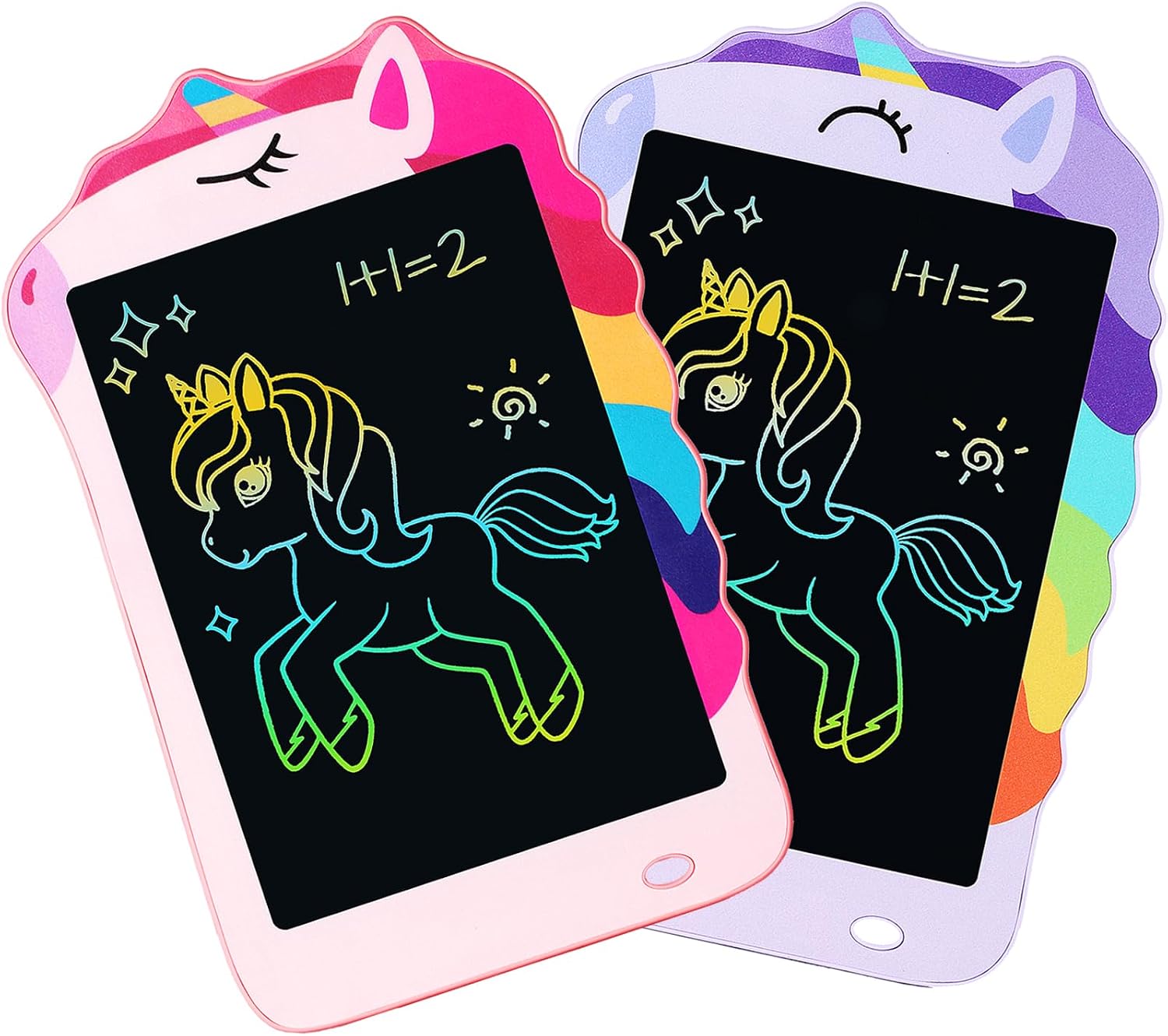 Detalle de Decute KM806 LCD Writing Tablets, 8.5-Inch Unicorn 2-Pack in Pink and Purple