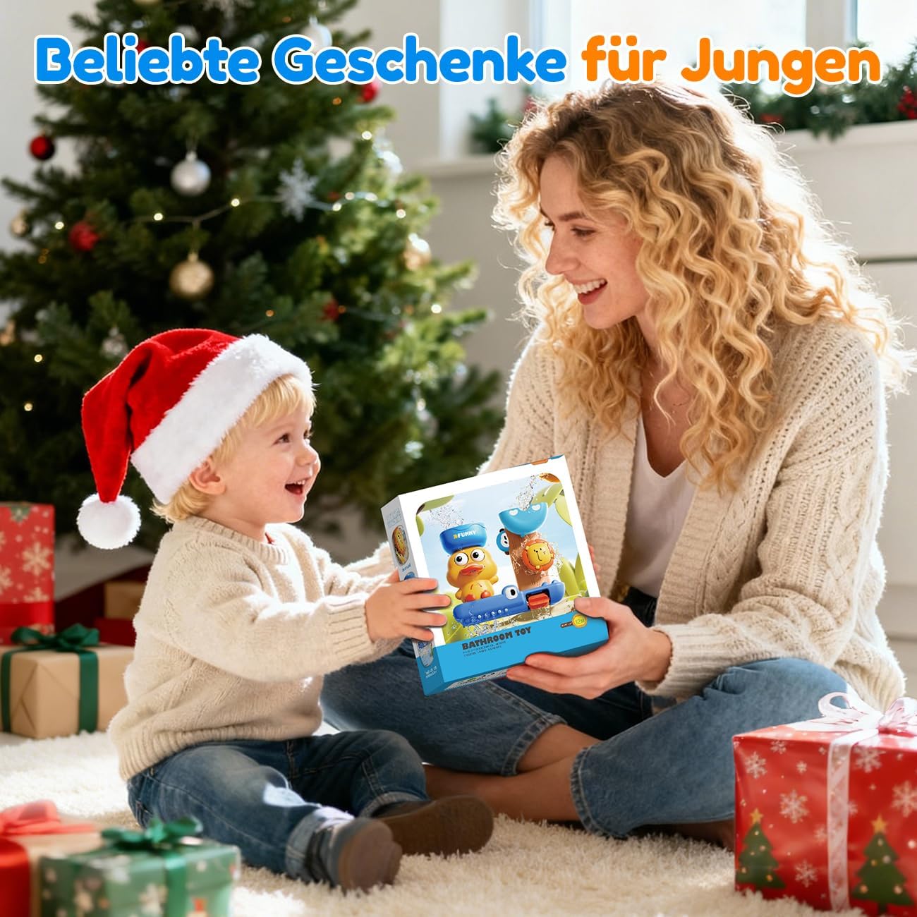Thumbnail 6 de Badespielzeug ab 1-3 Jahren für Jungen – Wasserfluss- und Sprüheffekte, Badeente + Löffel
