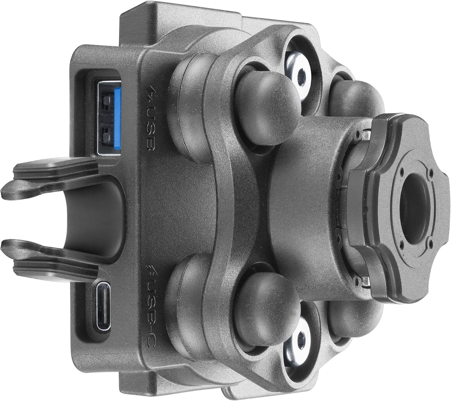 Detalle de INTERPHONE - Prise en Charge QUIKLOX: Support BMW avec anti-vibration, 2 USB (A et C) et étanchéité IP66