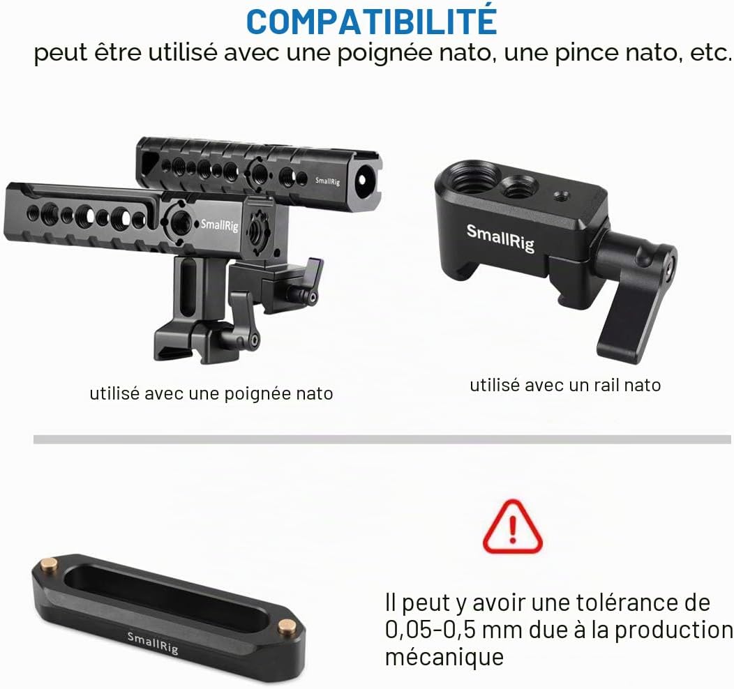 Thumbnail 4 de SMALLRIG 1195B Rail NATO 70 mm pour poignée