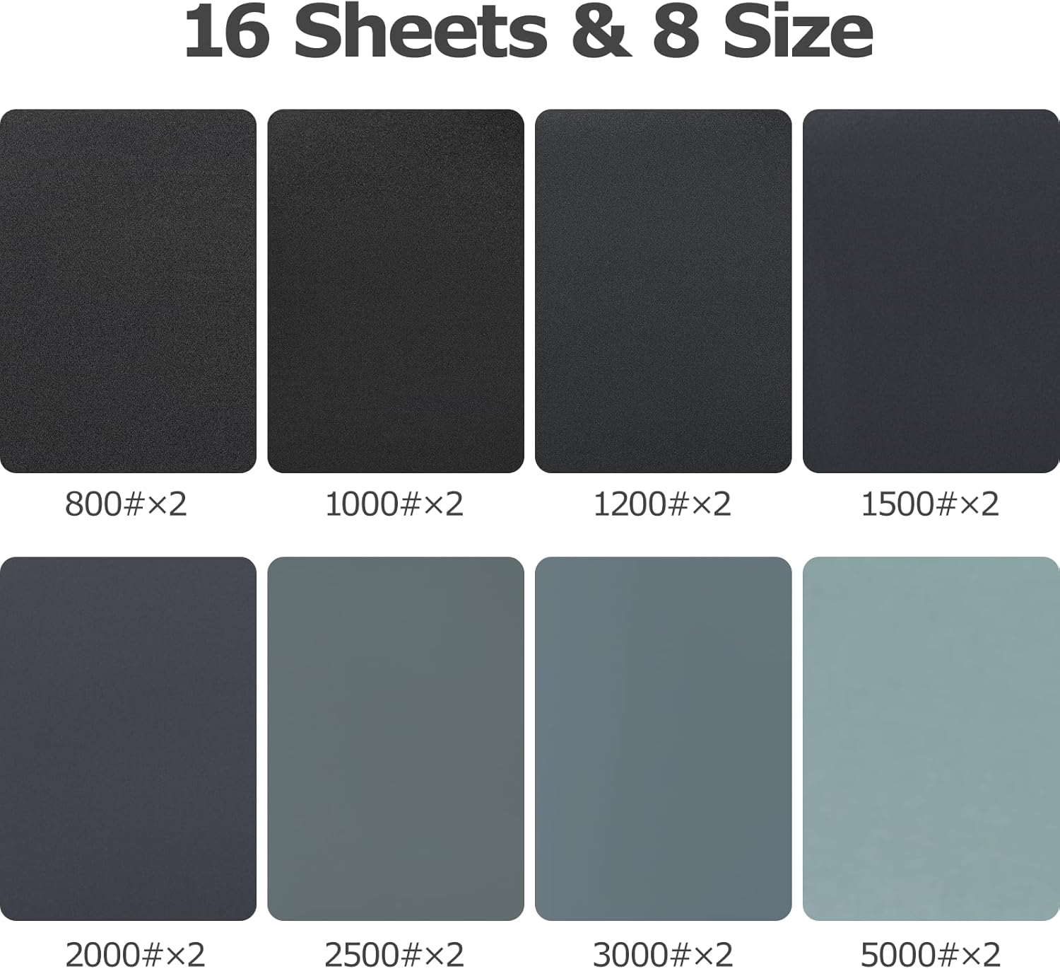 Thumbnail 1 de Schleifpapier Set Fein 5000–1000: 16 Stück 23 × 28 cm – Nass- und Trocken-Schliff für Auto, Holz, Metall, Stein, Lack und Glas