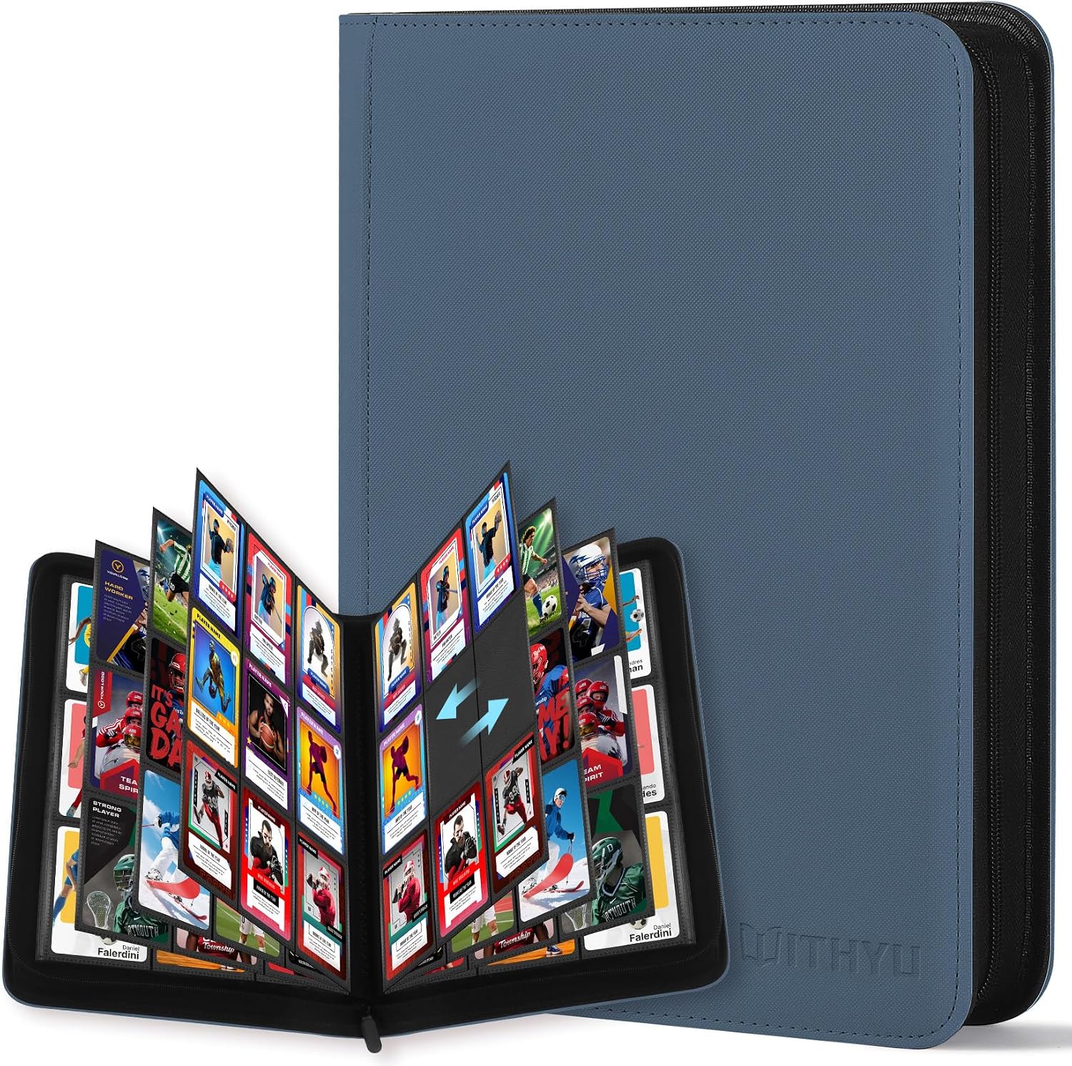WITHYU 9 Album Collezionista per Carte - 540 Tasche, Impermeabile e Antigraffio in Blu Indaco