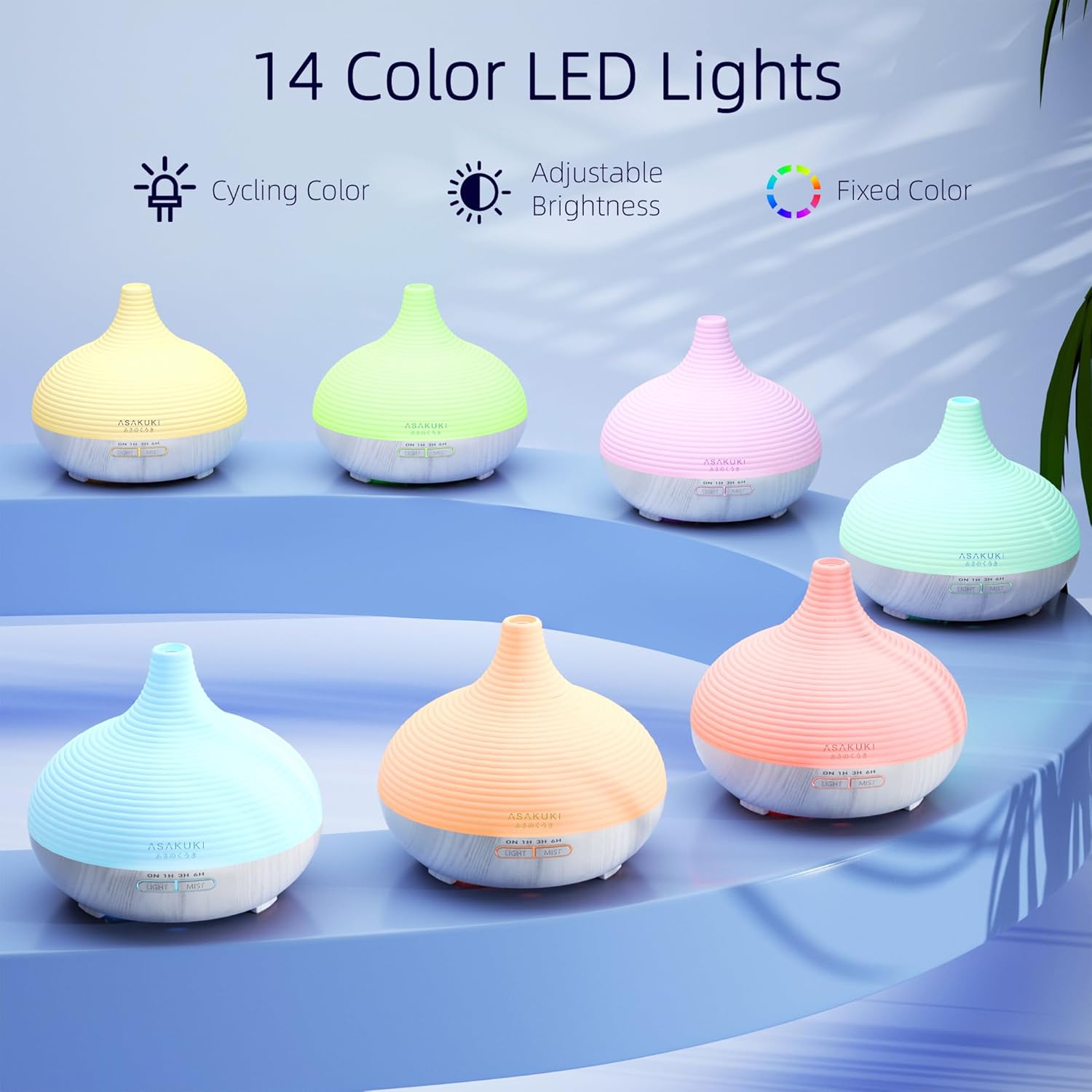 Thumbnail 1 de ASAKUKI Diffuser 300ml – Large Capacity Ultrasonic Aromatherapy Diffuser