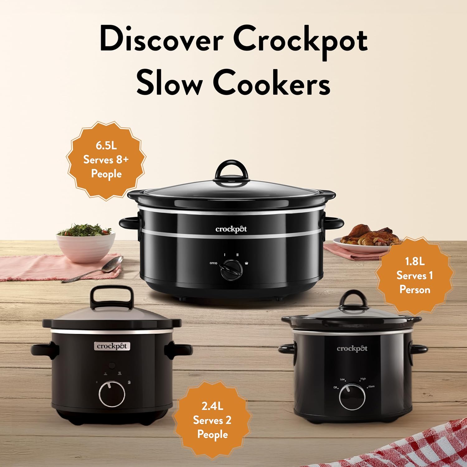 Thumbnail 6 de Crock-Pot SCV655B slow cooker with removable easy-clean ceramic bowl, 6.5 L (black)