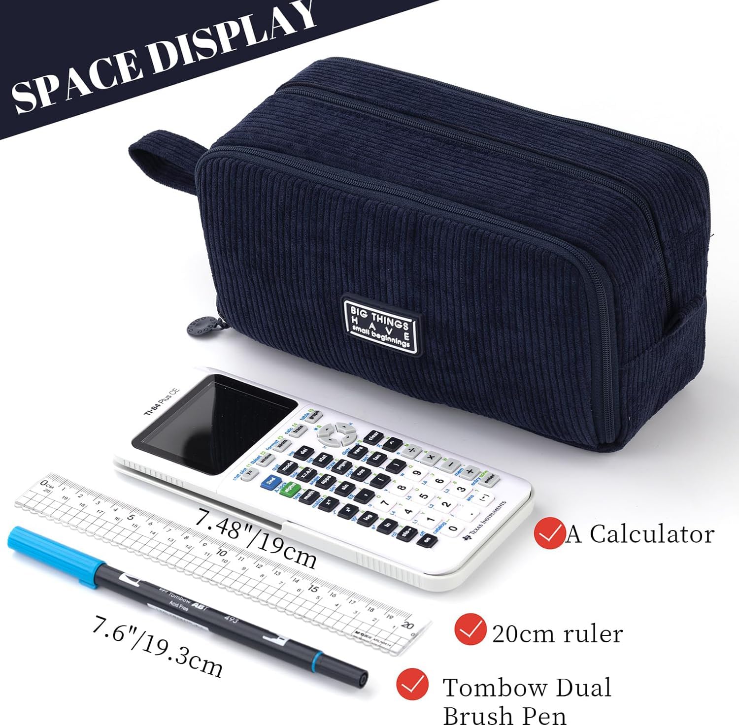 Thumbnail 2 de VICDUEKG Federmäppchen aus Cord mit 3 Fächern ✏️