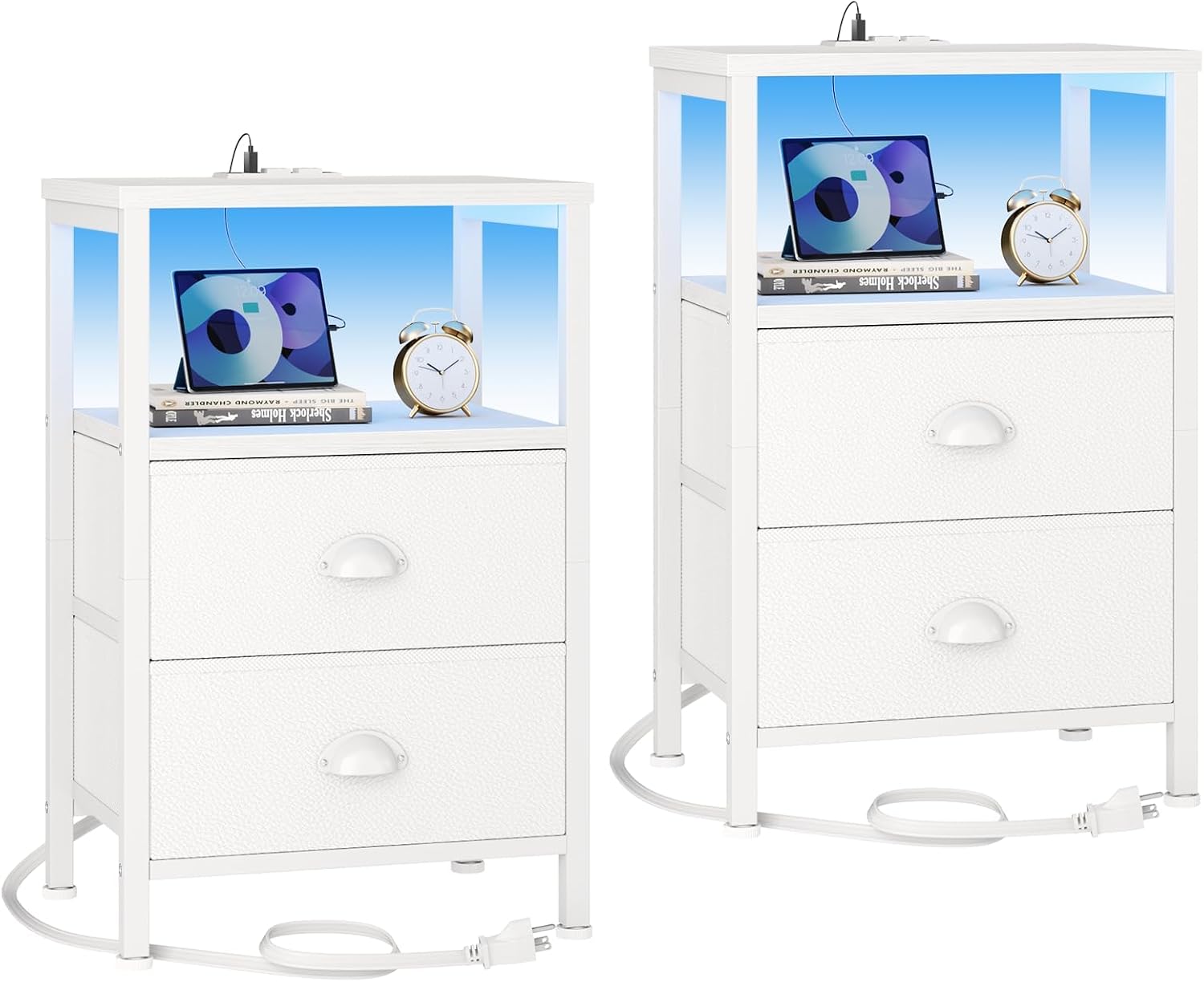 Detalle de Furologee Nightstand Set, 22.25 Inches Tall