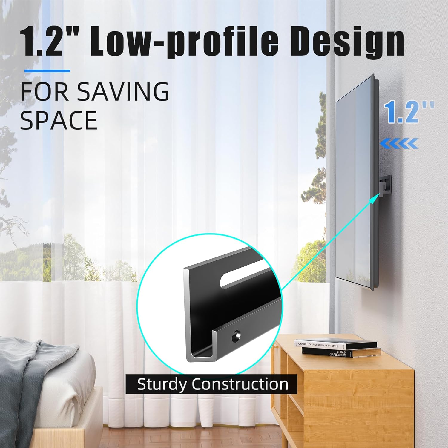 Thumbnail 3 de KAMIWI No Stud TV Wall Bracket for 32–75 inch TVs (Drywall, VESA up to 600x400mm)