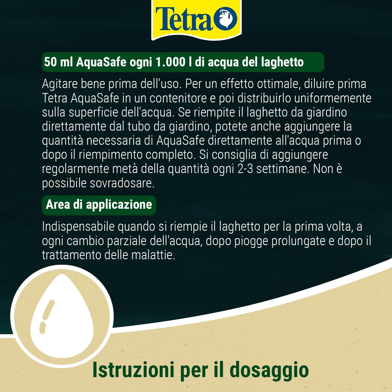 Detalle de Tetra Pond AquaSafe: acqua sicura per pesci e piante del laghetto da giardino, 250 ml