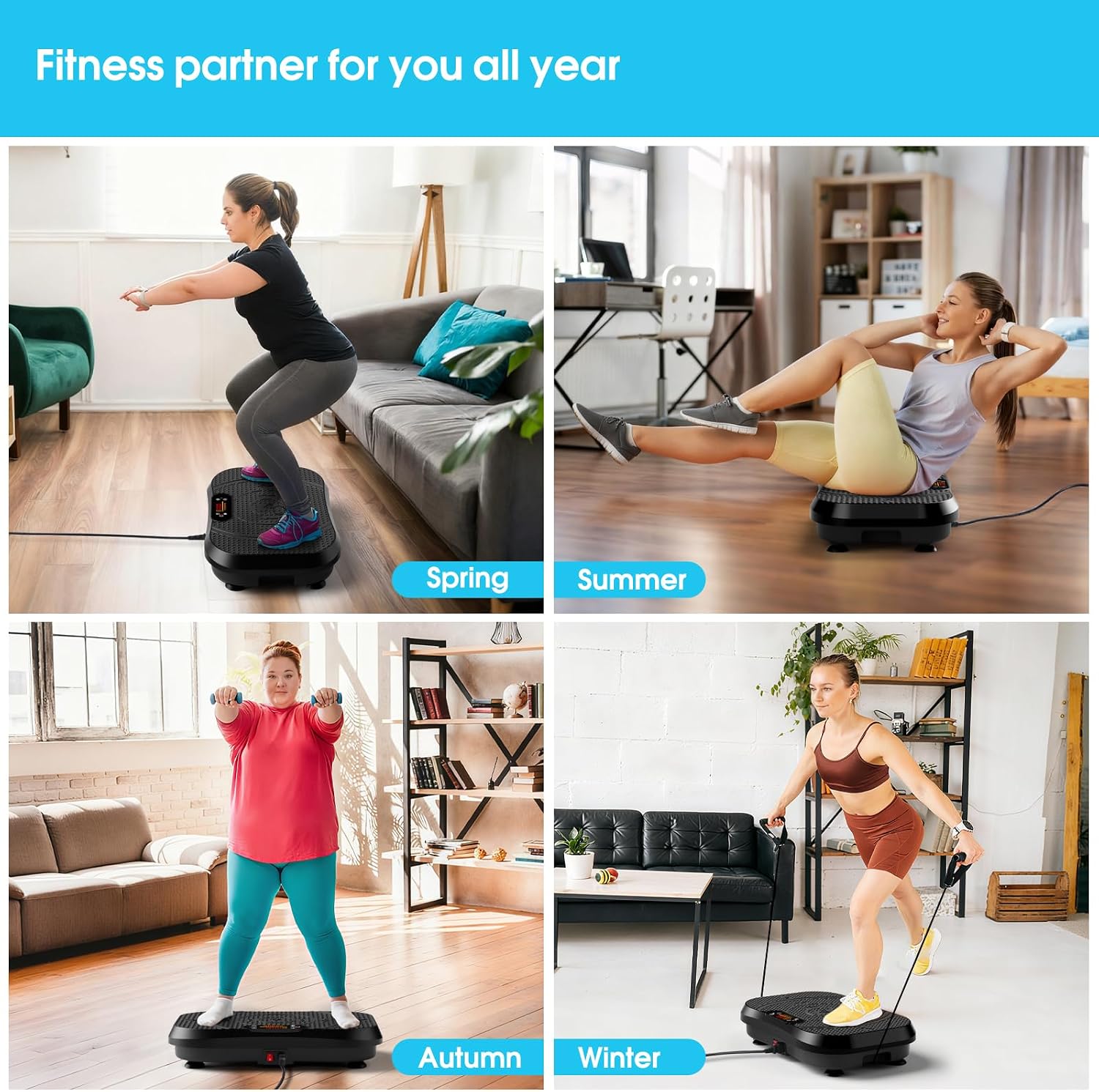 Detalle 2 de SoftGym vibration plate exercise machine for lymphatic drainage support (up to 450 lb capacity)