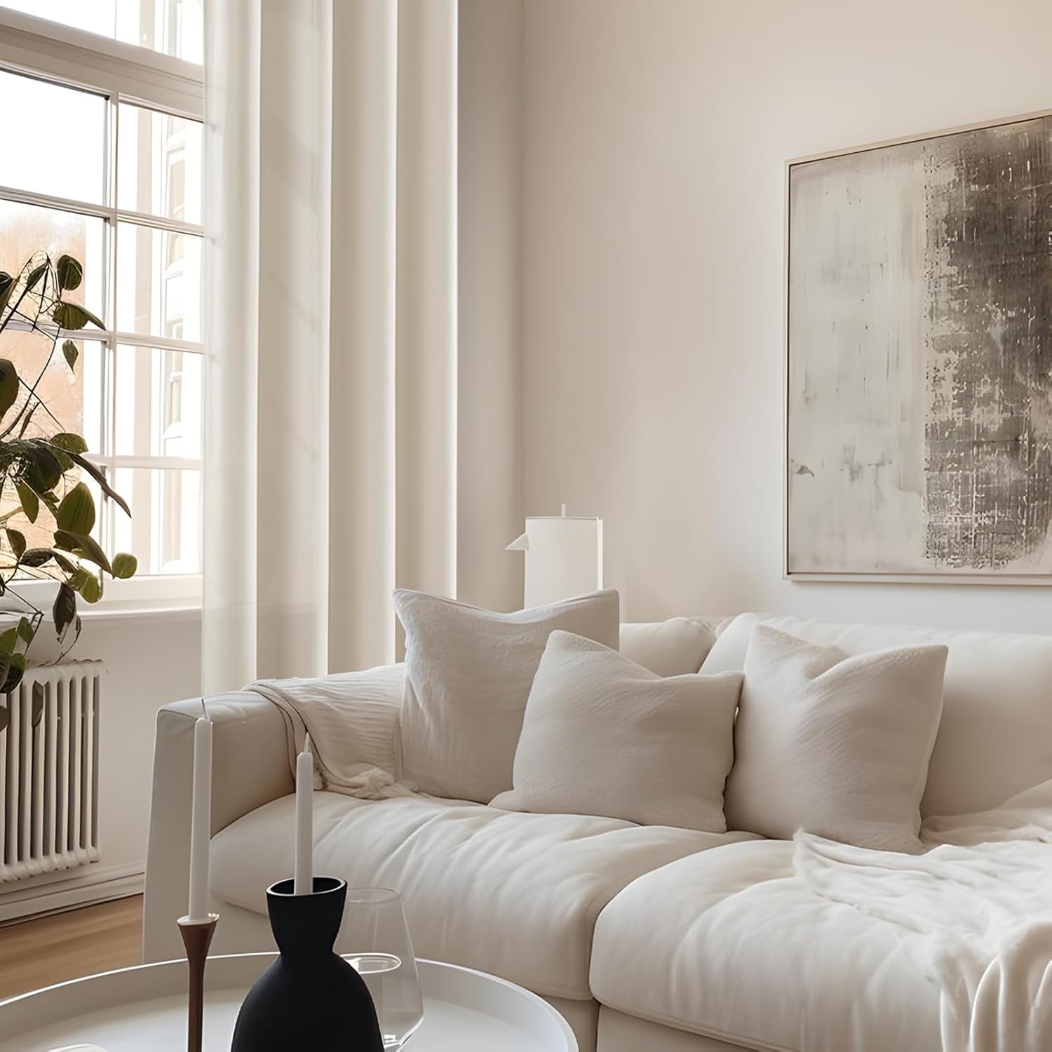 Thumbnail 8 de MRTREES Cortinas Semiopacas Térmicas Beige Claro 🏡 2 Piezas