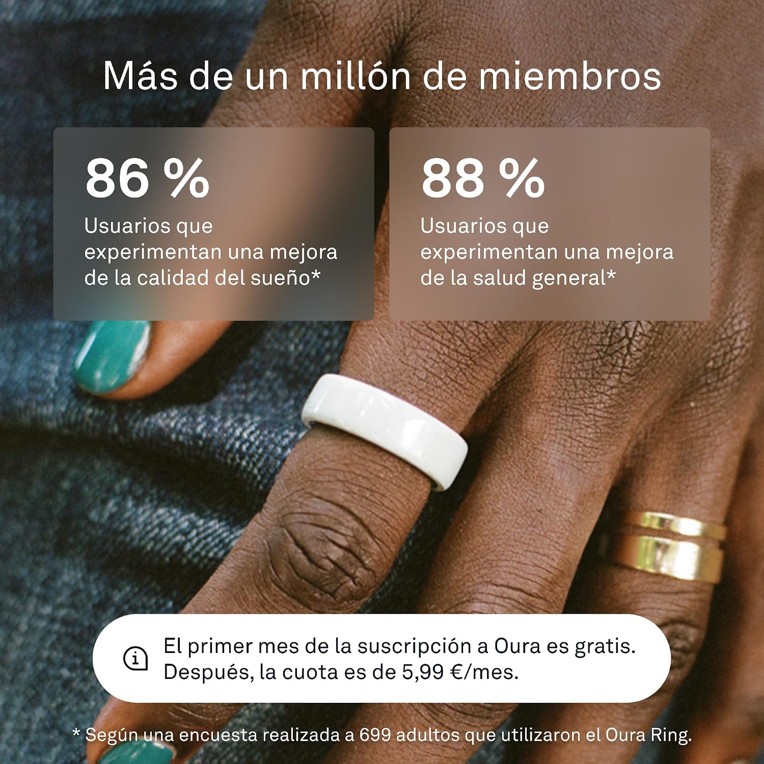 Thumbnail 6 de Oura Ring 4 Ceramic Cloud (Talla 8) – Averigua tu talla con el Kit de Tallaje