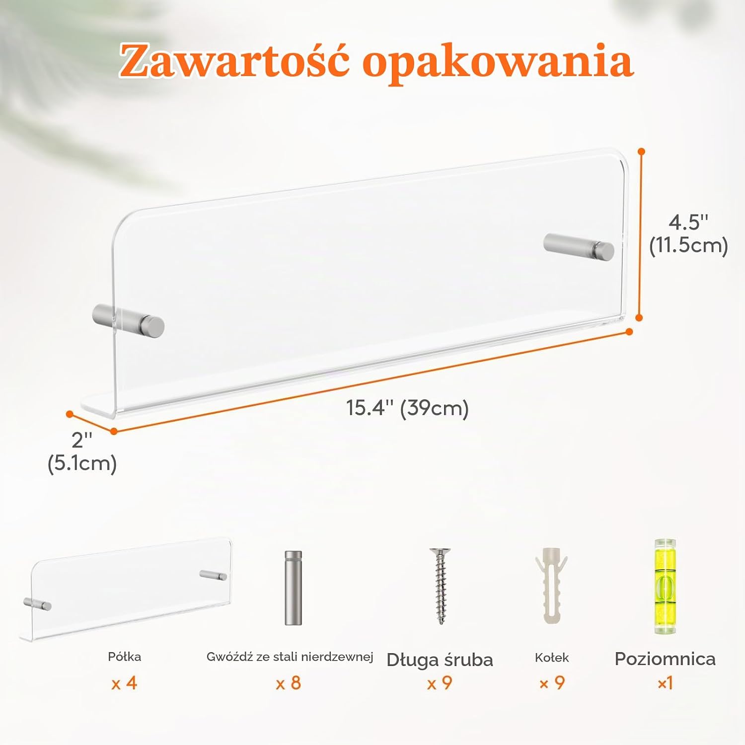Thumbnail 2 de Lifewit 24073 – 4 przezroczyste półki ścienne na książki dziecięce