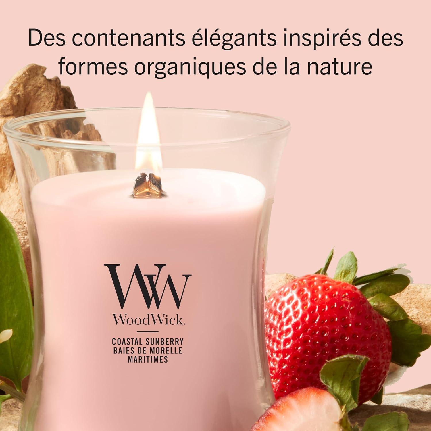 Detalle 2 de WoodWick Bougie Moyenne Baie Soleil Côtier — un cadeau élégant pour femmes