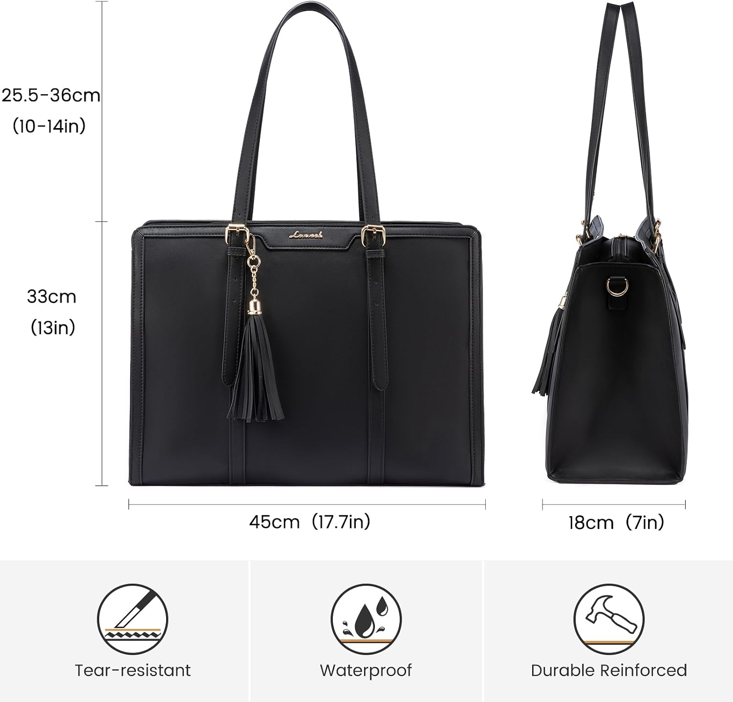 Thumbnail 4 de LOVEVOOK Laptoptasche 17 Zoll Elegante Schultertasche