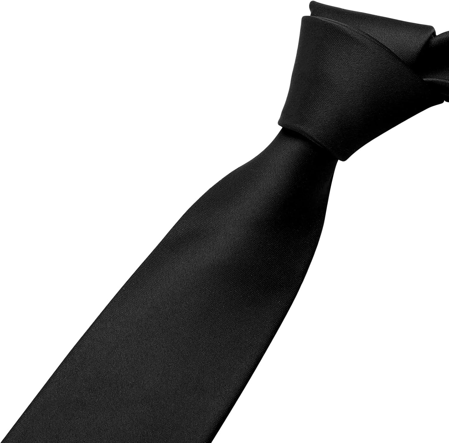Thumbnail 3 de KOOELLE Men’s Solid Pure Color Microfiber Necktie (8cm) — Formal Black