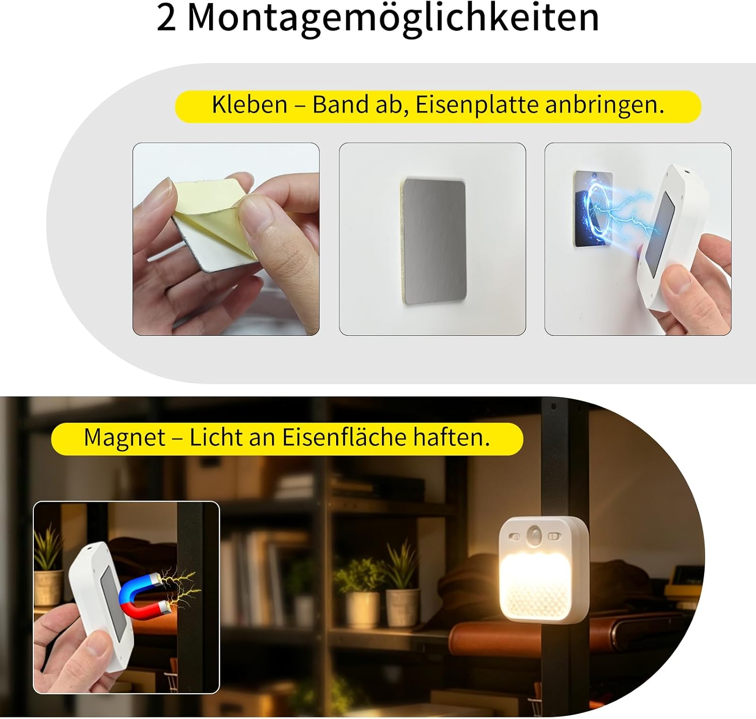 Thumbnail 6 de AmmToo Nachtlicht Bewegungsmelder, 2er-Set 🔆