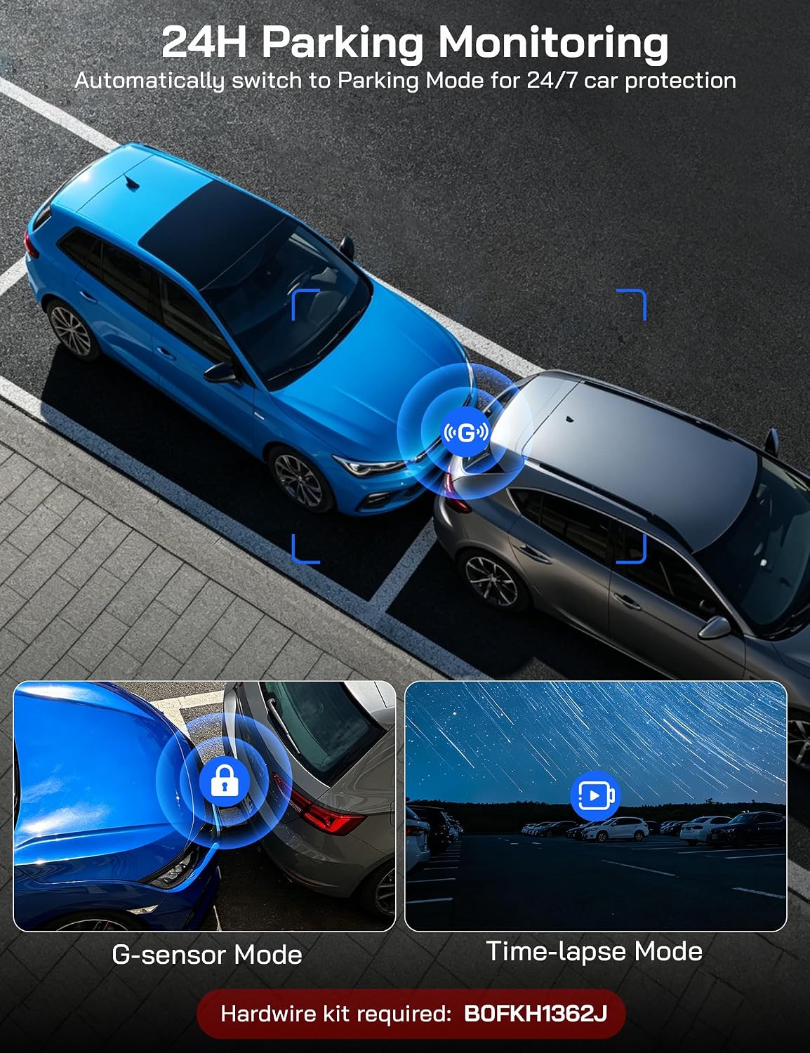Thumbnail 5 de WOLFANG WD07 4-channel dash cam, 4K front, three 1080p views and Wi-Fi