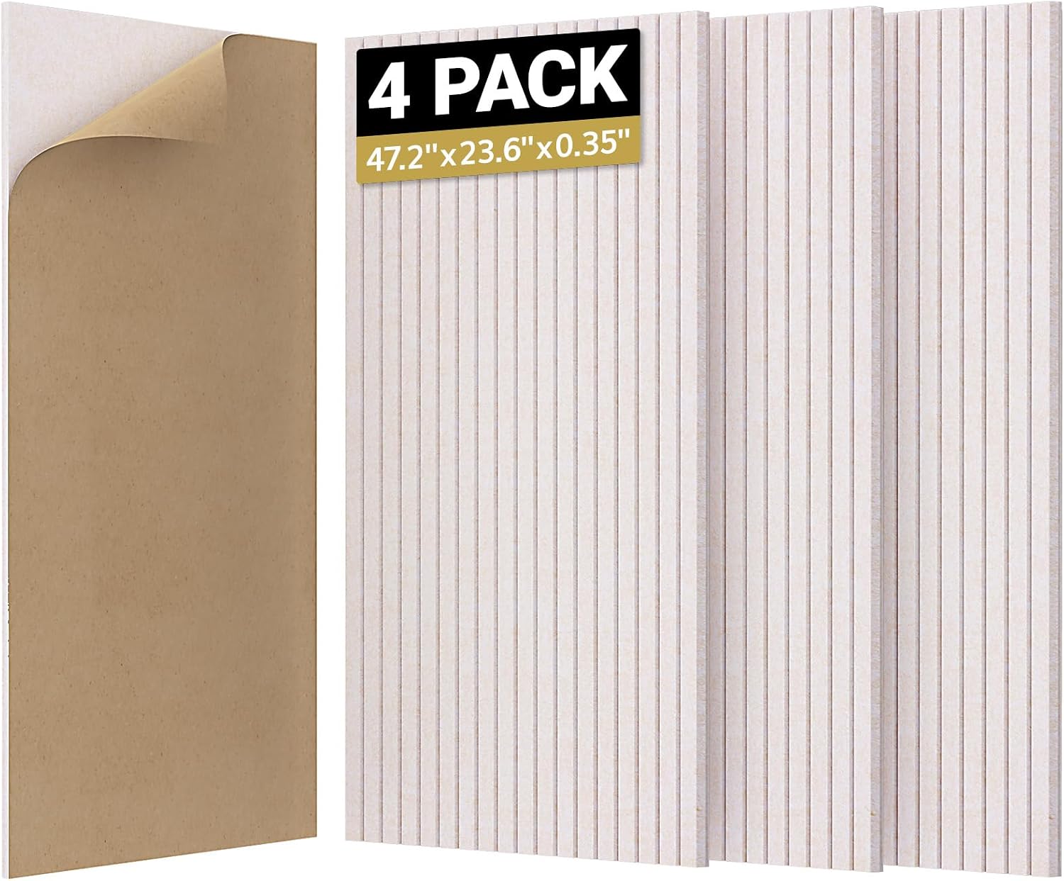 Detalle de TONOR EW24340.01CA.V1.M01 4-Pack Acoustic Panels, Self-Adhesive, Light Camel