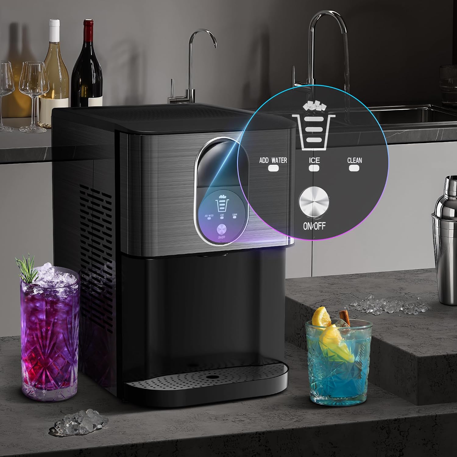 Detalle de Kismile HZB-20DN Countertop Nugget Ice Maker, 44 lb per 24 Hours