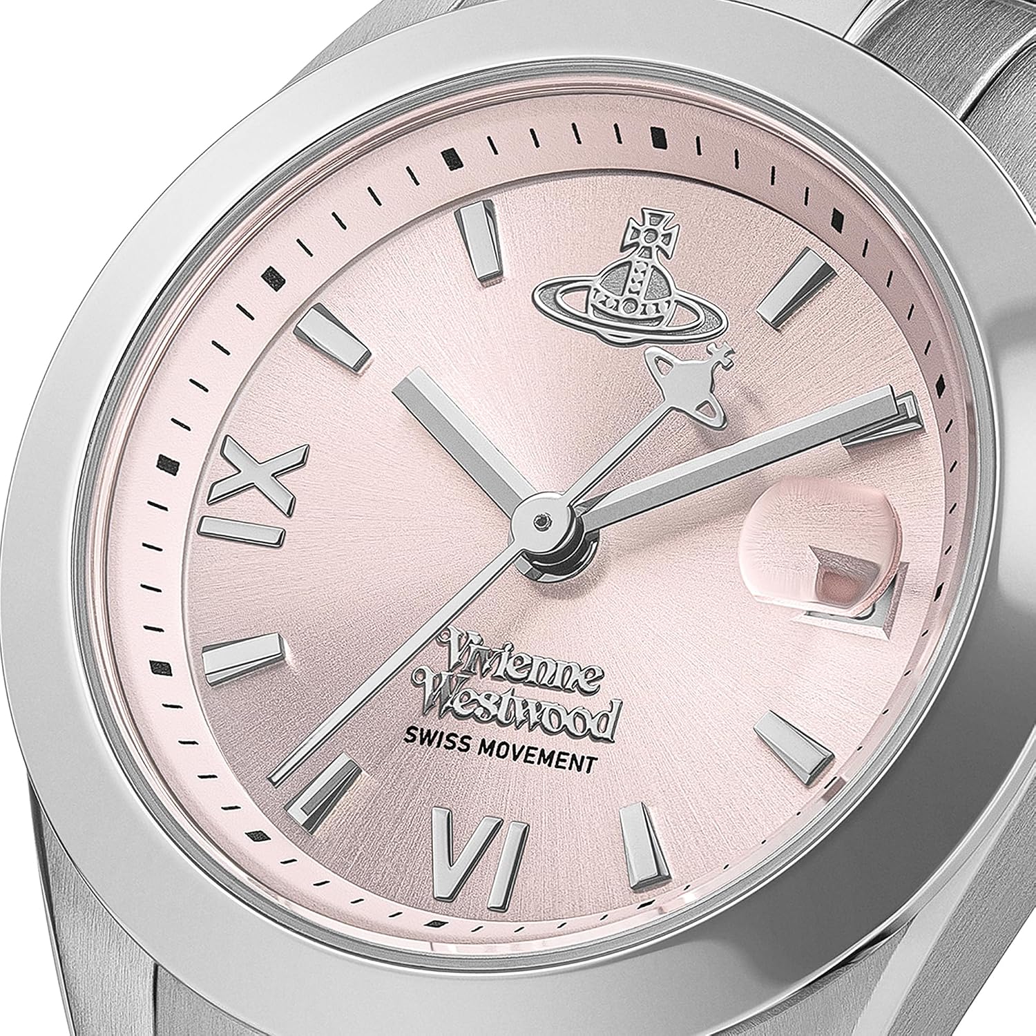 Thumbnail 5 de Vivienne Westwood Fenchurch Ladies 28mm Quartz Watch with Pink Dial and Stainless Steel Bracelet
