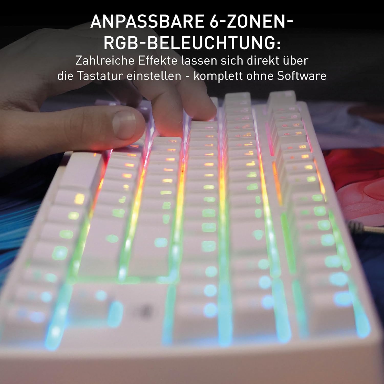 Thumbnail 4 de CHERRY XTRFY K4V2 TKL – kabelgebundene Gaming-Tastatur (QWERTZ, MX2A RED, RGB, 1000 Hz) in Weiß