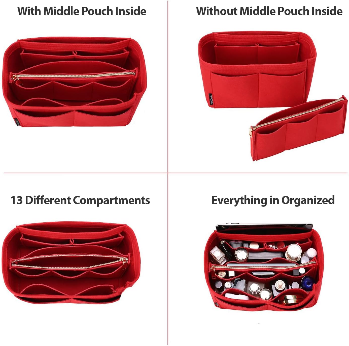 Detalle 2 de OMYSTYLE Felt Tote Bag Organizer Insert