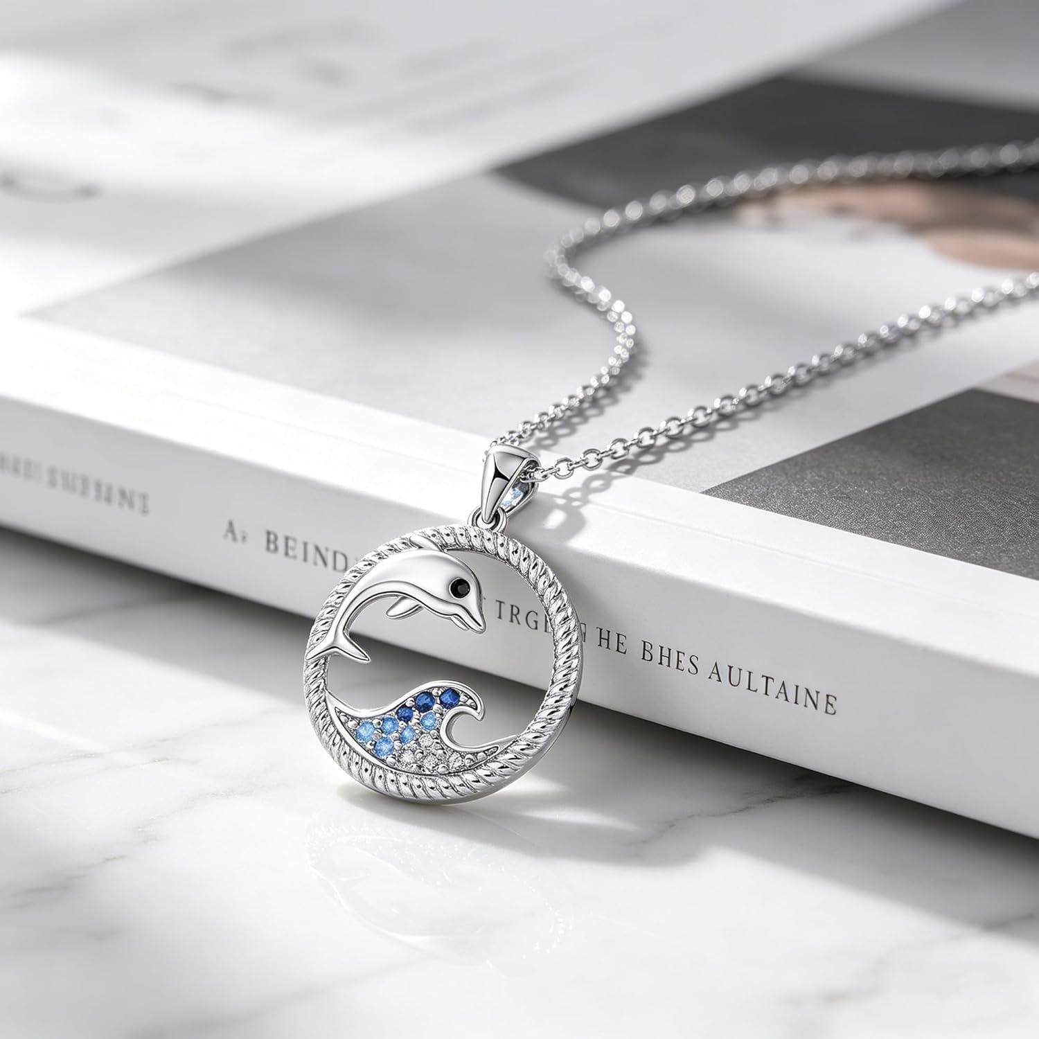 Thumbnail 1 de BerriBling Delphin Kette aus Sterling Silber 925 (verstellbar 45+5 cm) mit Tiermotiv