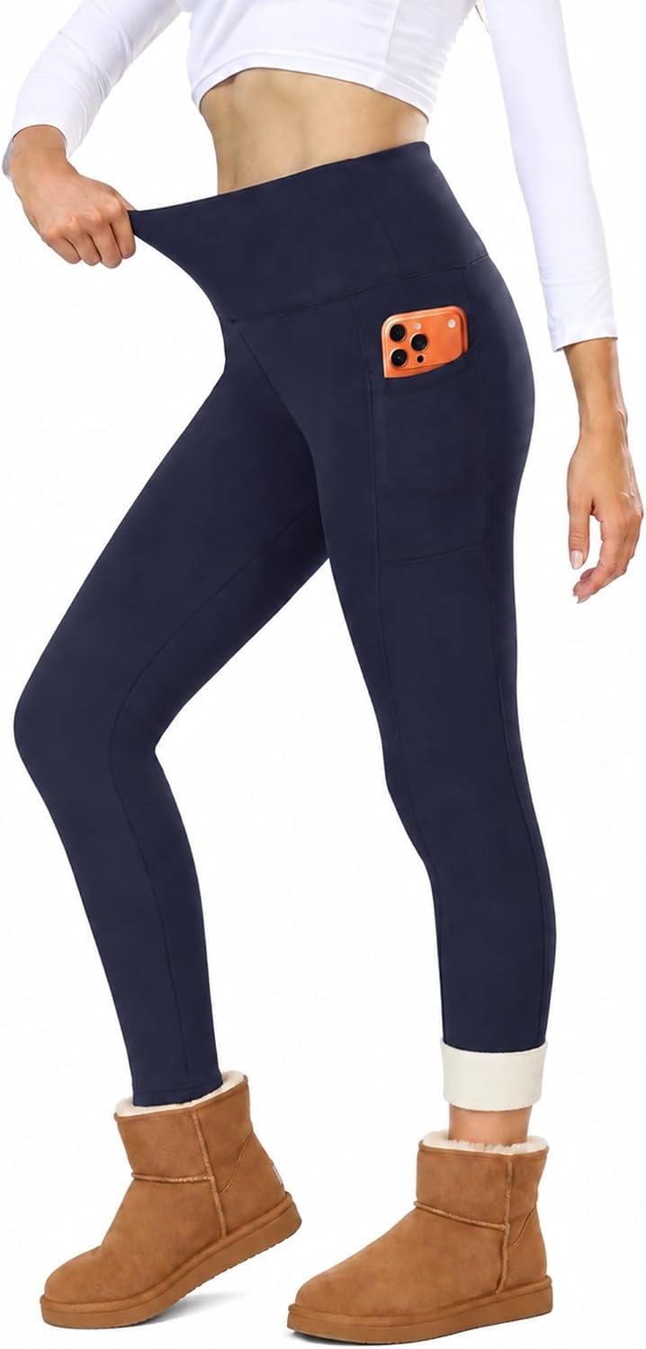 Detalle de GAYHAY Fleece-Lined Leggings for Women, High-Waisted with 4-Way Stretch