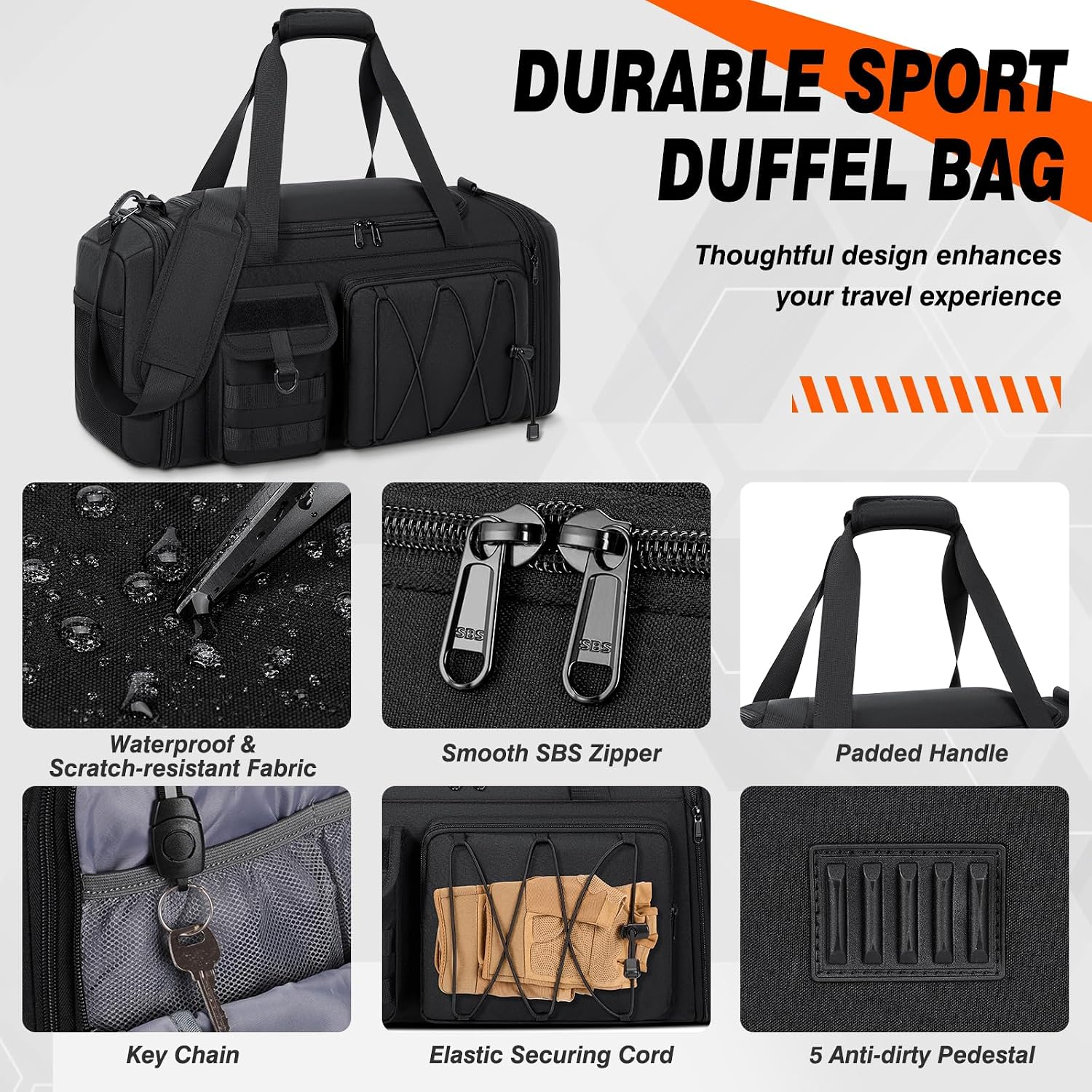 Thumbnail 4 de RAINSMORE 40L Gym Bag with Shoe Compartment