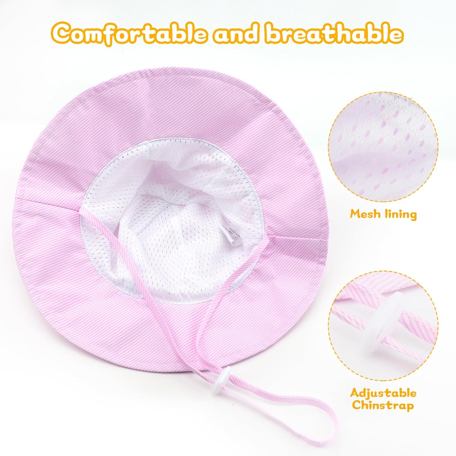 Thumbnail 6 de DRESHOW Baby Sun Hat Toddler Sun Protection Hat with Chin Strap UPF 50+