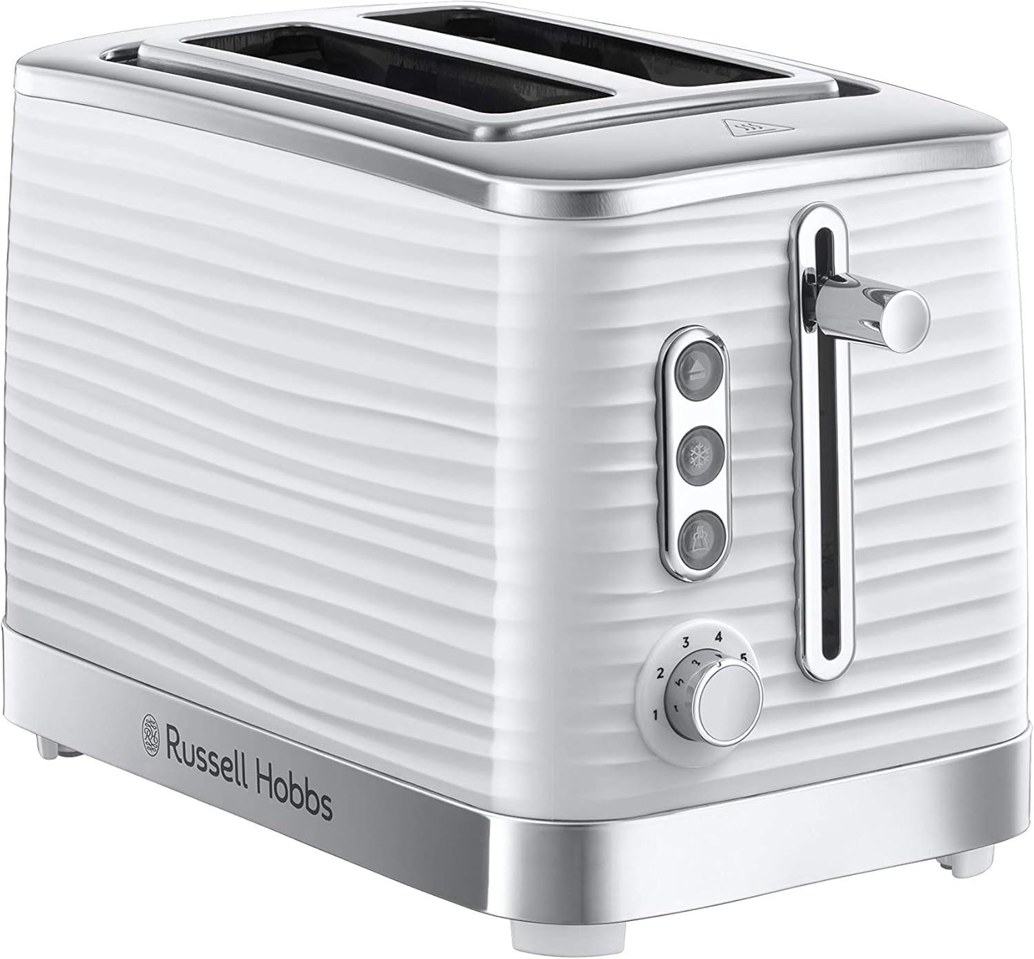 Detalle de Russell Hobbs Inspire 4 Slice Toaster (Grey Textured High Gloss) – 1800W with Extra Wide Slots