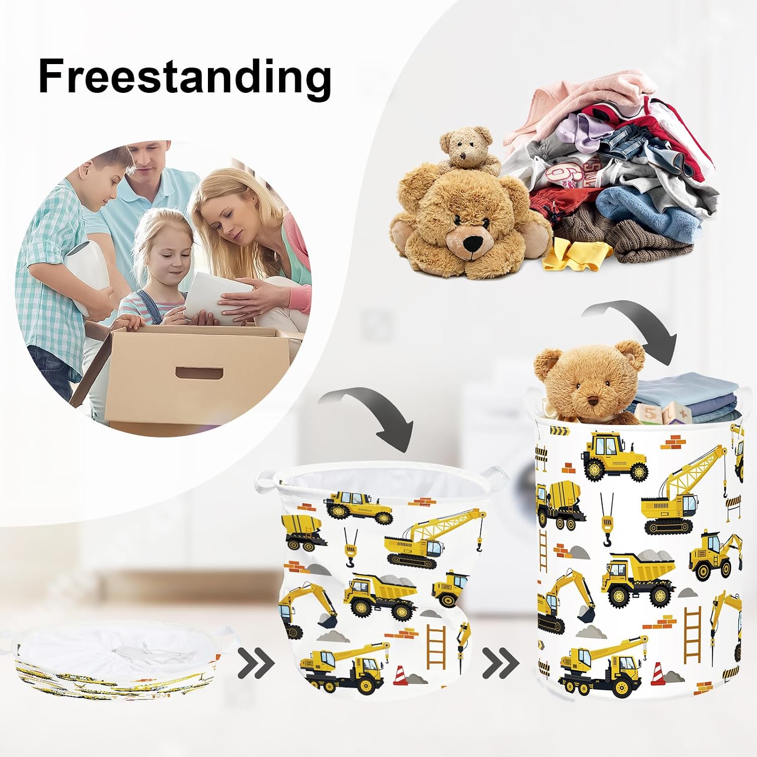 Thumbnail 2 de HUUMONSS Cartoon Cars Storage Basket 63L