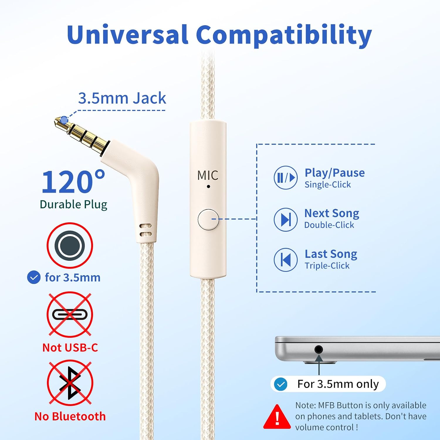 Thumbnail 1 de Botesty Sound Headphones Wired 4.9ft