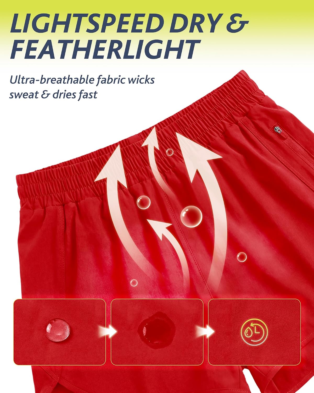 Thumbnail 2 de CAMPSNAIL Running Shorts for Women — 3" High-Waisted, Quick-Dry with Zipper Pocket and Built-In Liner